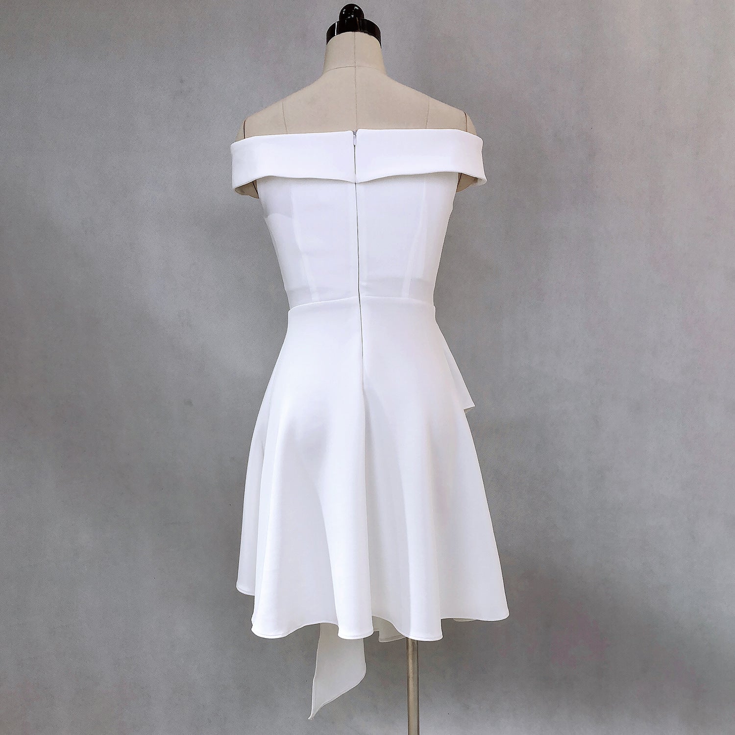 Evening Dress Winter Short Formal Party Dress Women'S Fashion Off Shoulder Solid Irregular Bridesmaid Dress 13