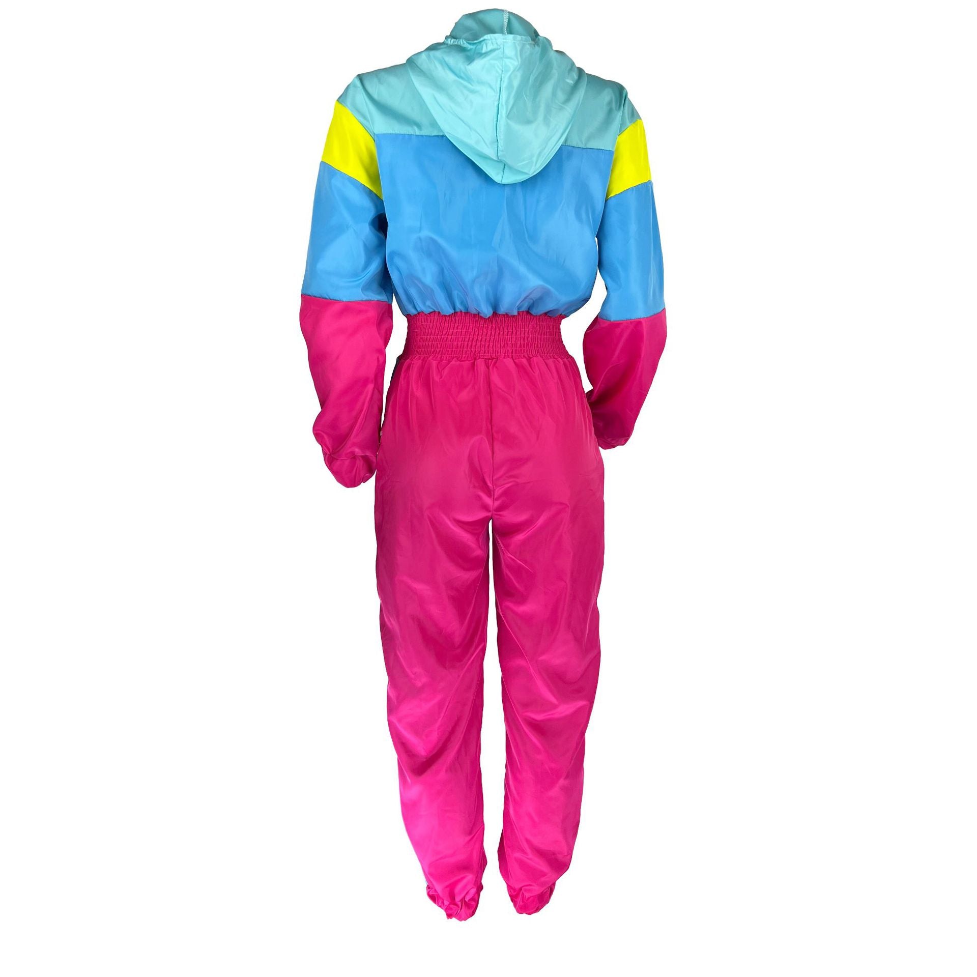 Women patchwork contrast color zipper jumpsuit 9