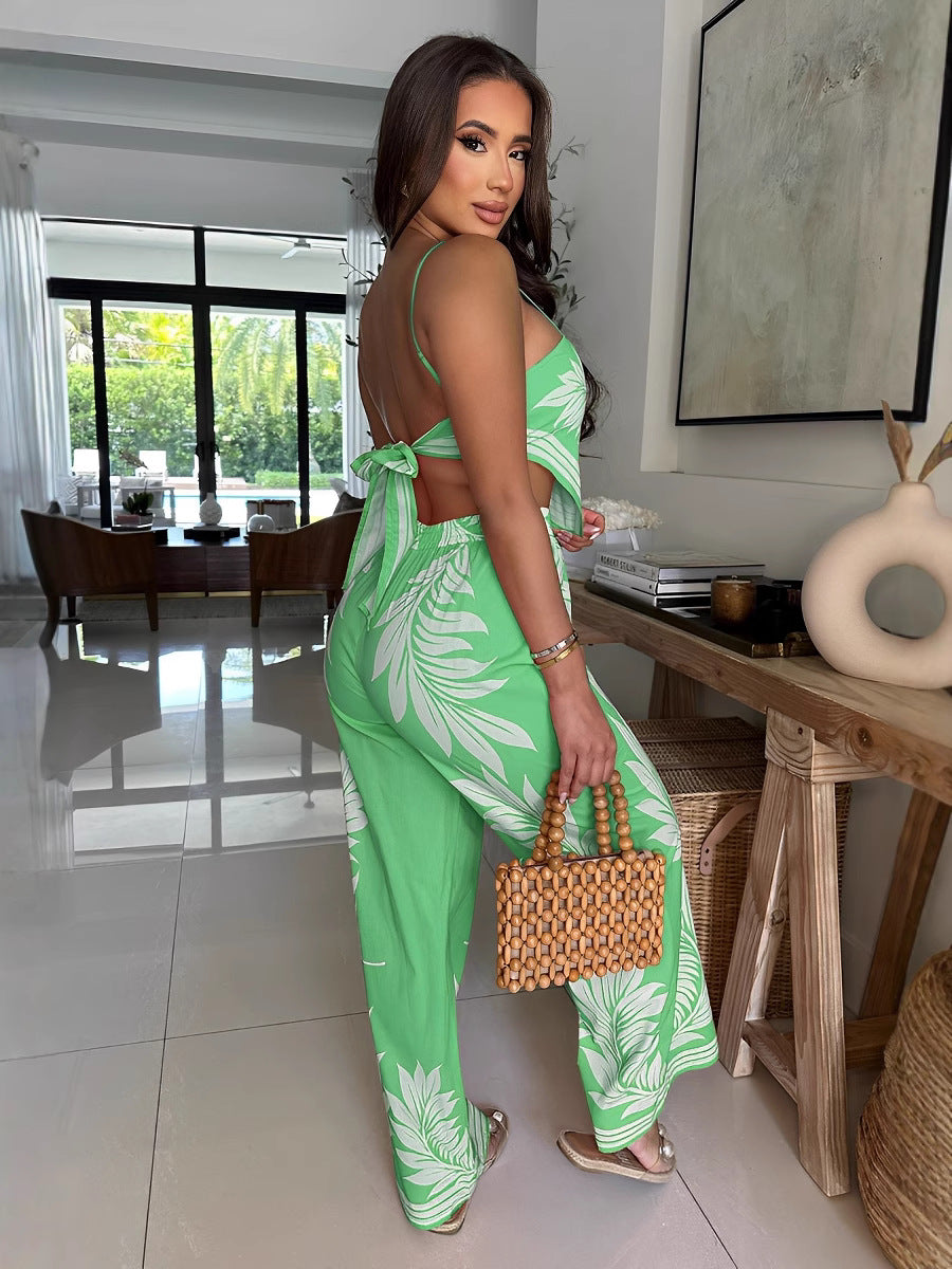 Women Bikini Printed Sexy Wrap Top and Pant Two-Piece Set 5