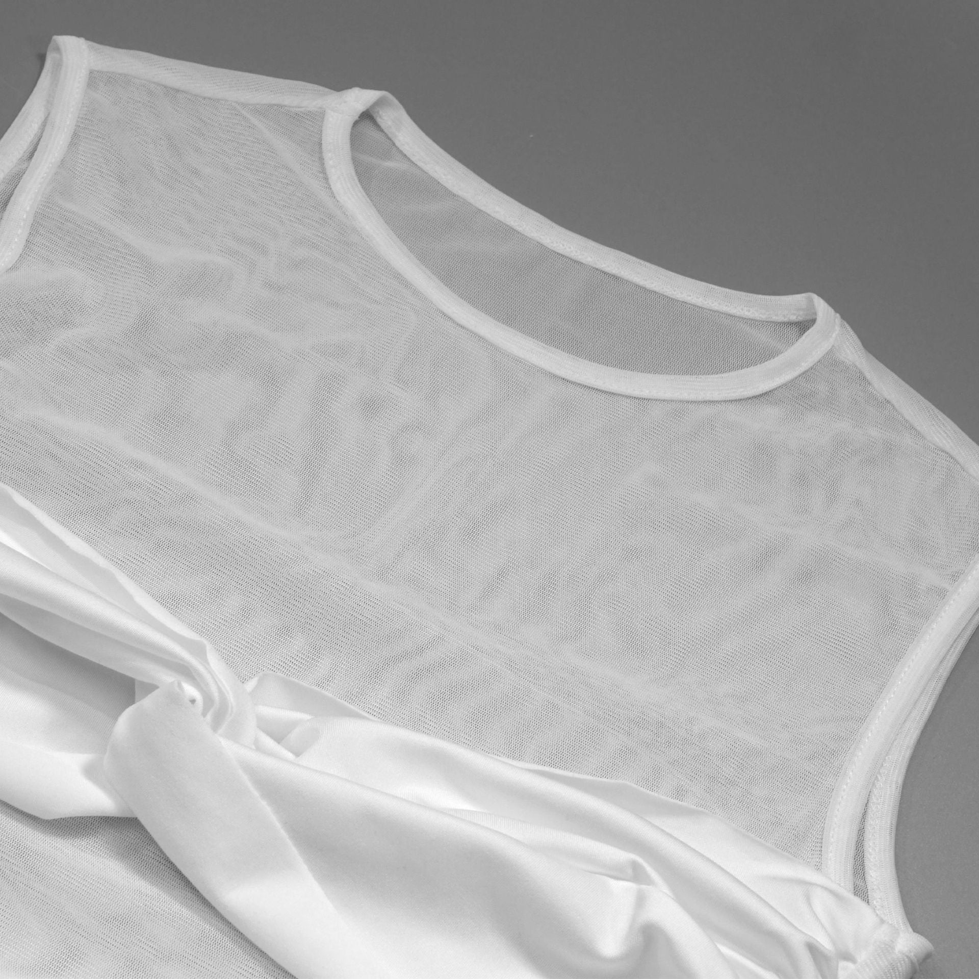 Spring see-through mesh sexy solid women's jumpsuit 9