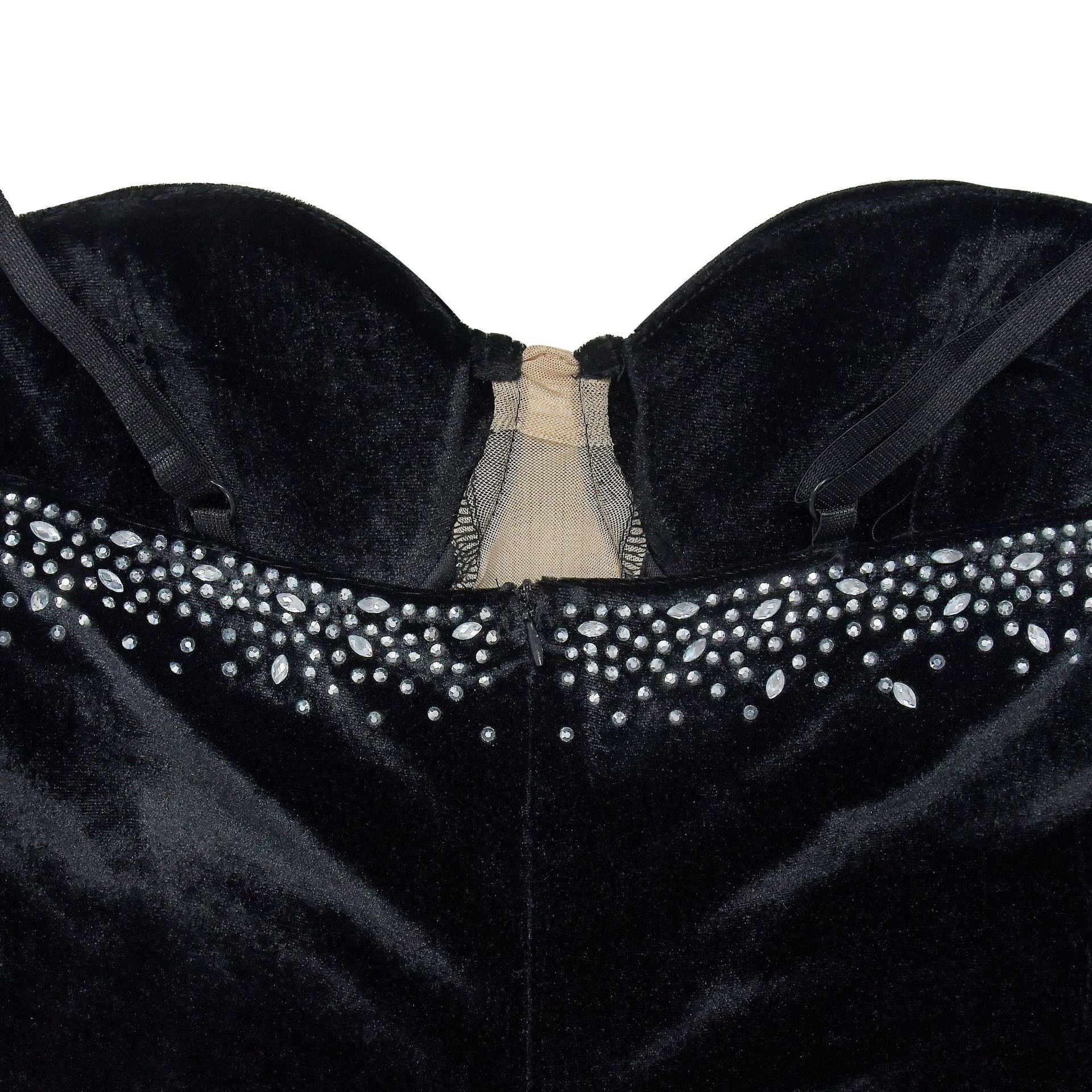 Women Solid Sexy Strapless Beaded Maxi Dress 21