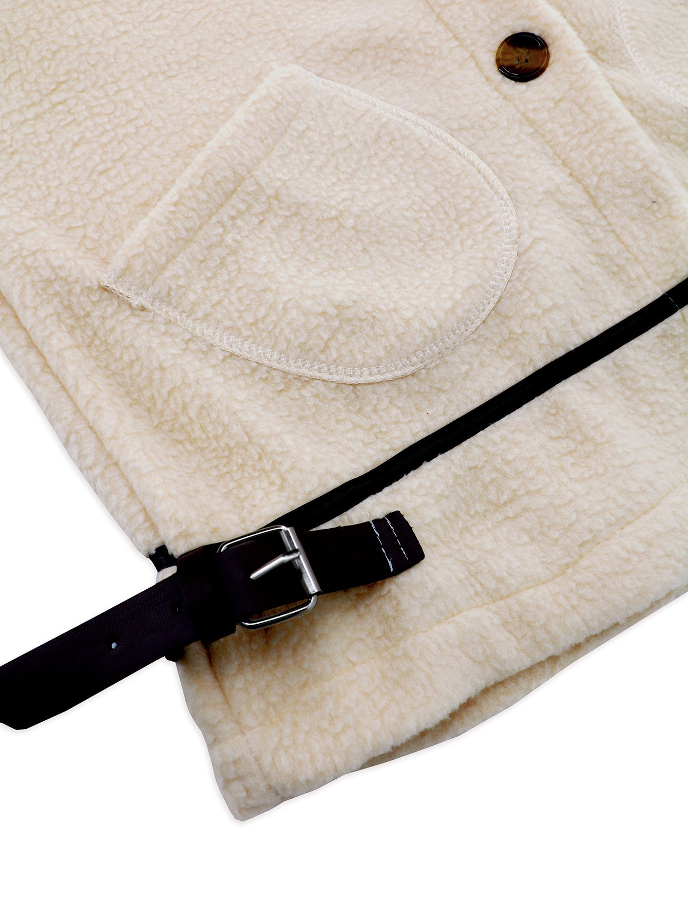 Women's Turndown Collar button lamb fleece jacket short coat 12