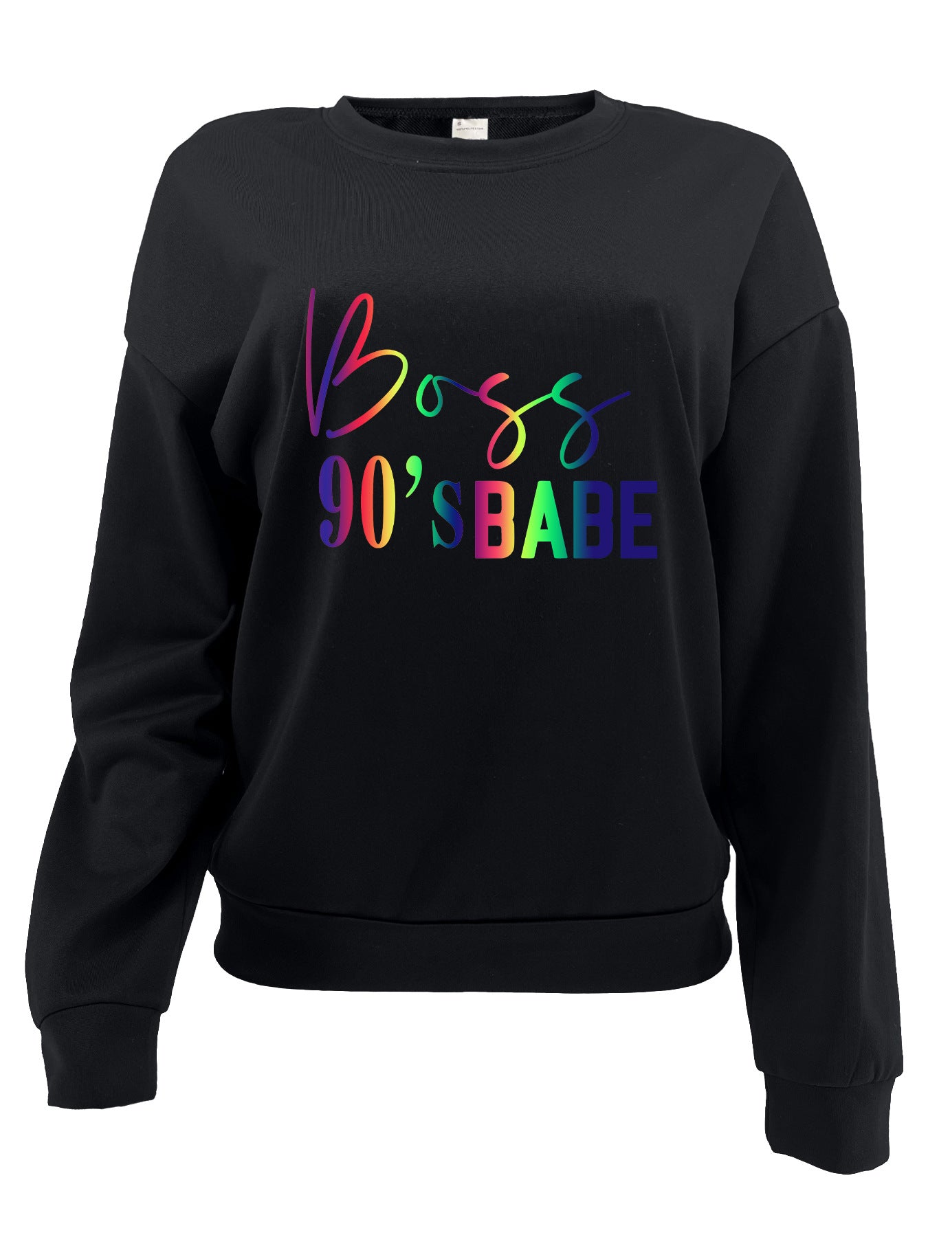 Women Printed Long Sleeve Round Neck Casual Loose Sports Top 6