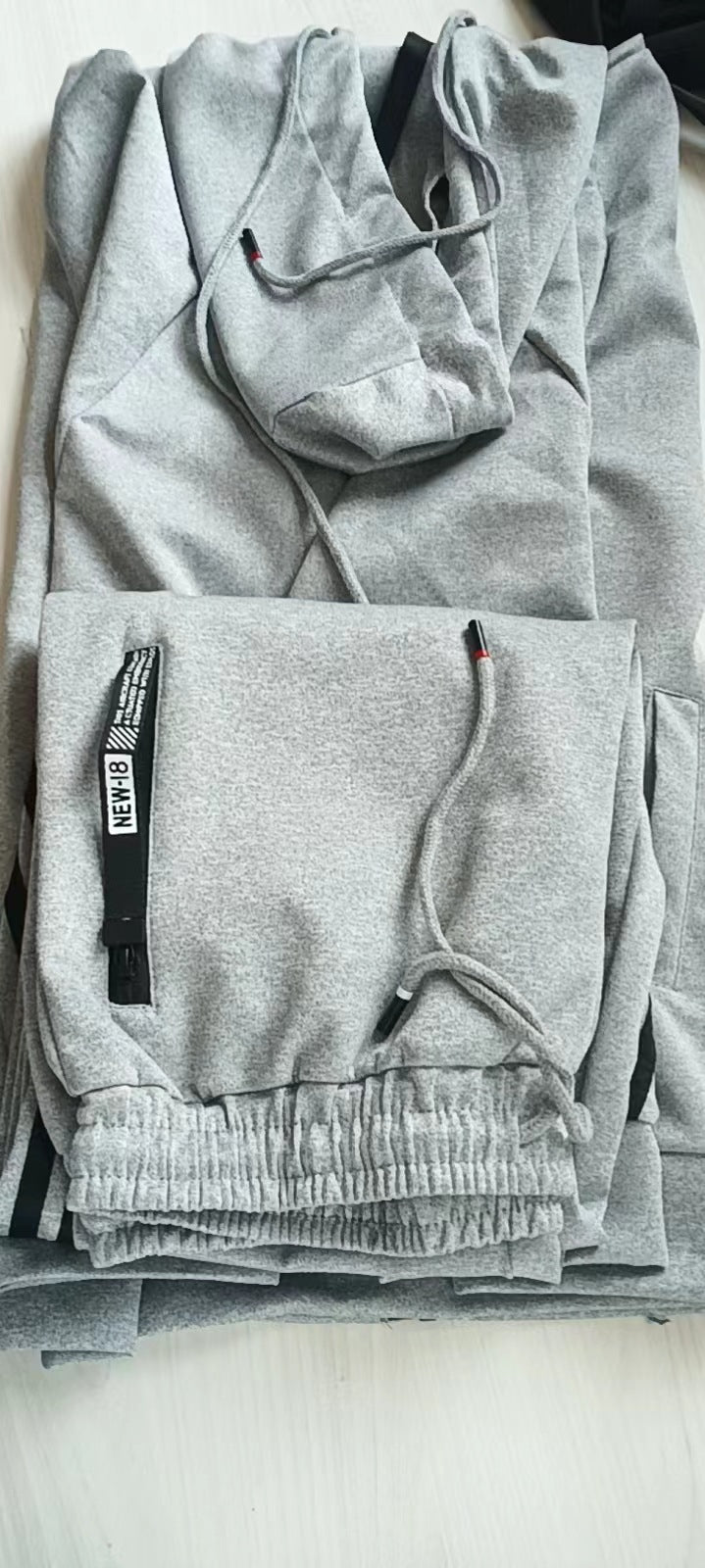 Trendy Zipper Hoodies Sweatpants Two Piece Set Men's Sports Tracksuit 21