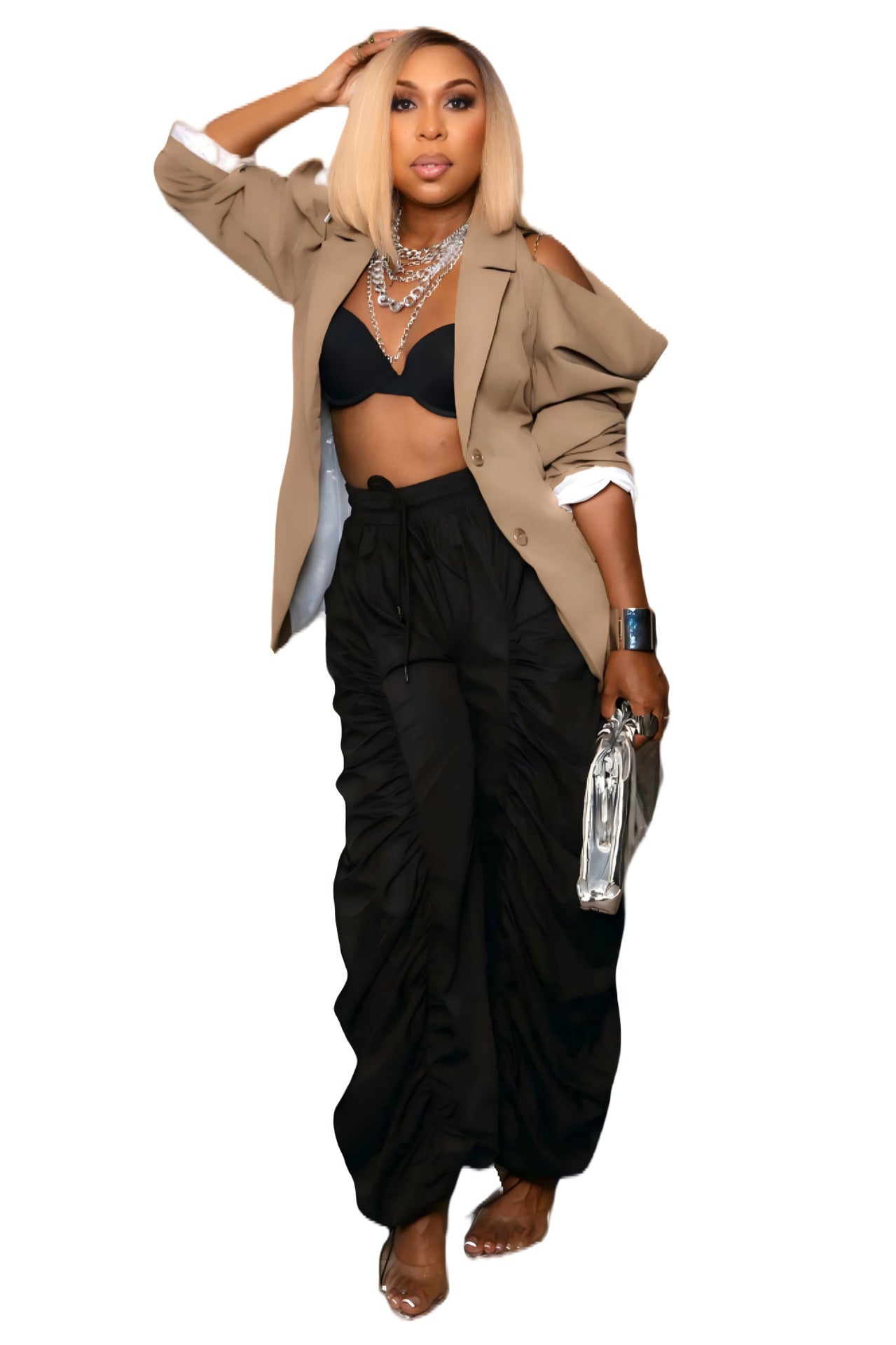 Fashionable Women's Casual Fashion Pleated Loose Pants 8