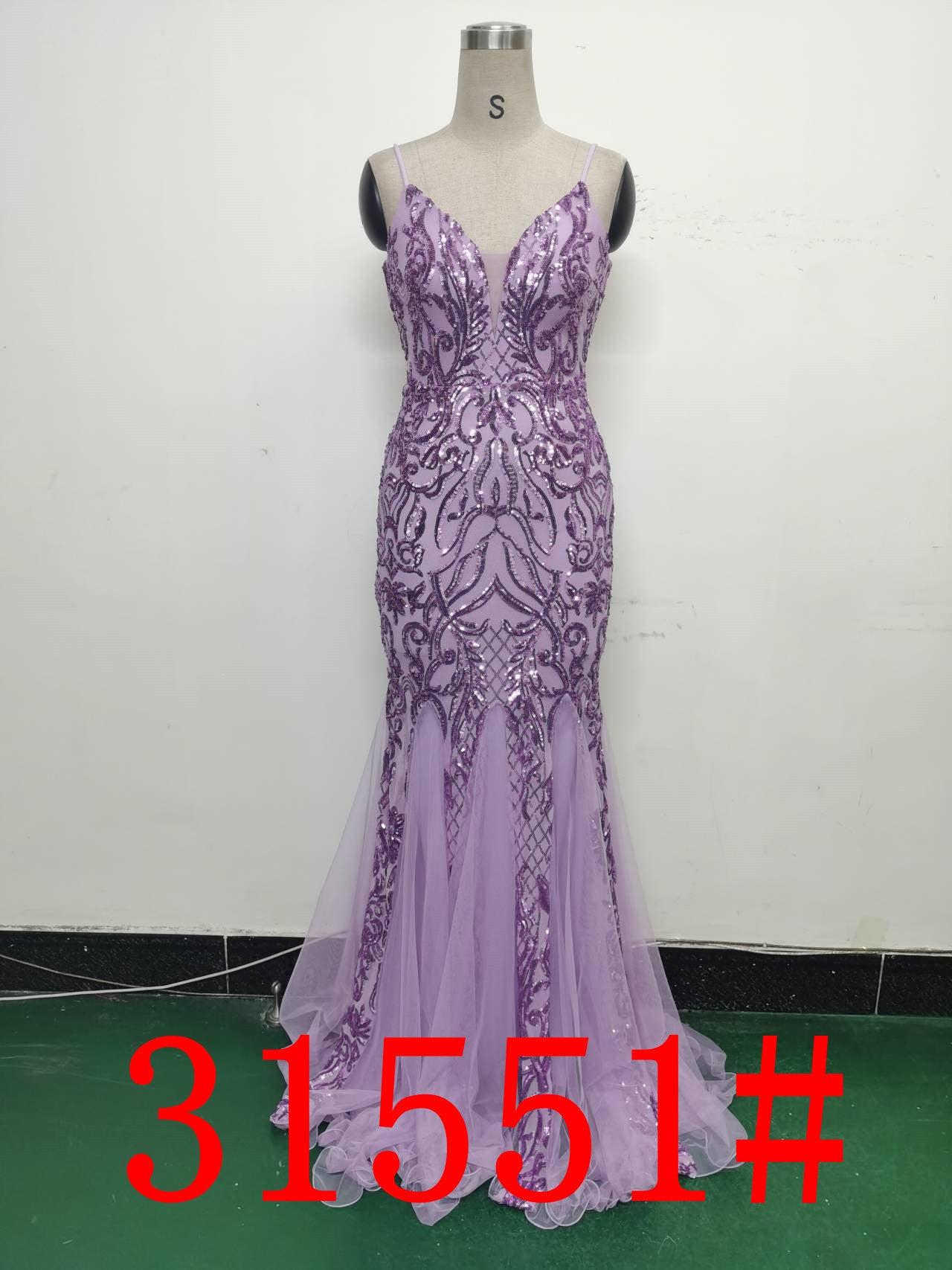 Floral Sequin Mesh Evening Dress 33