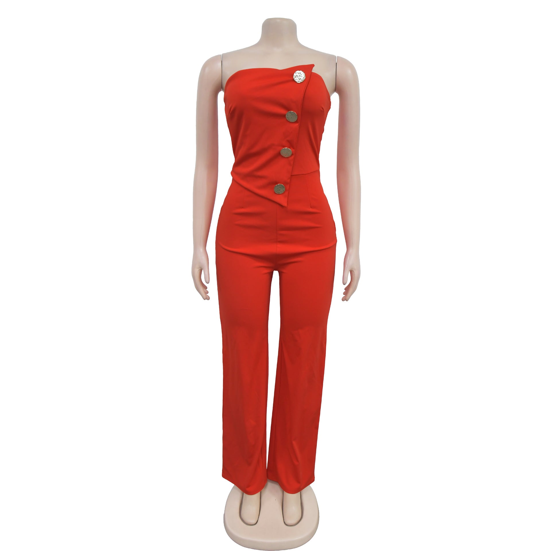 Women Sleeveless Button Jumpsuit 21