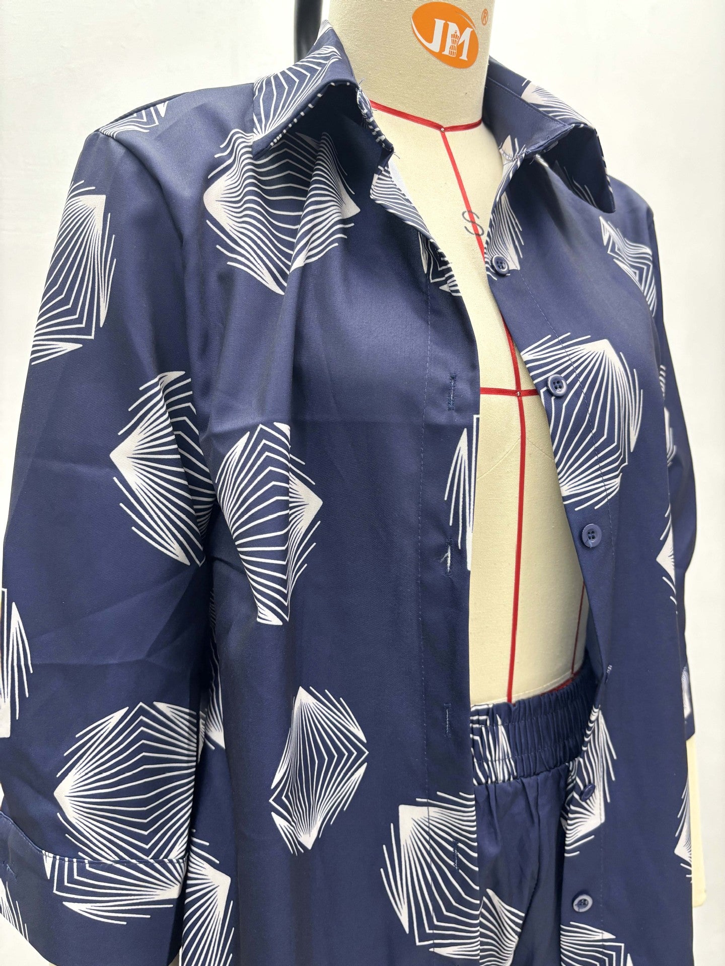 Plus Size African Women Printed Shirt and trousers two-piece set 13