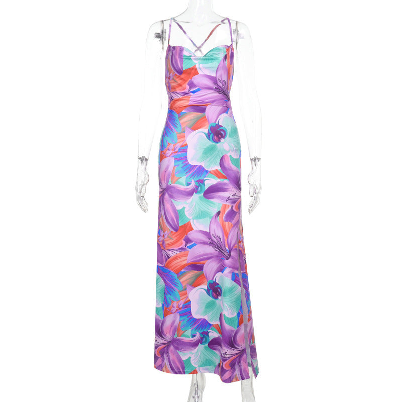 Women's summer sexy sleeveless printed dress 6
