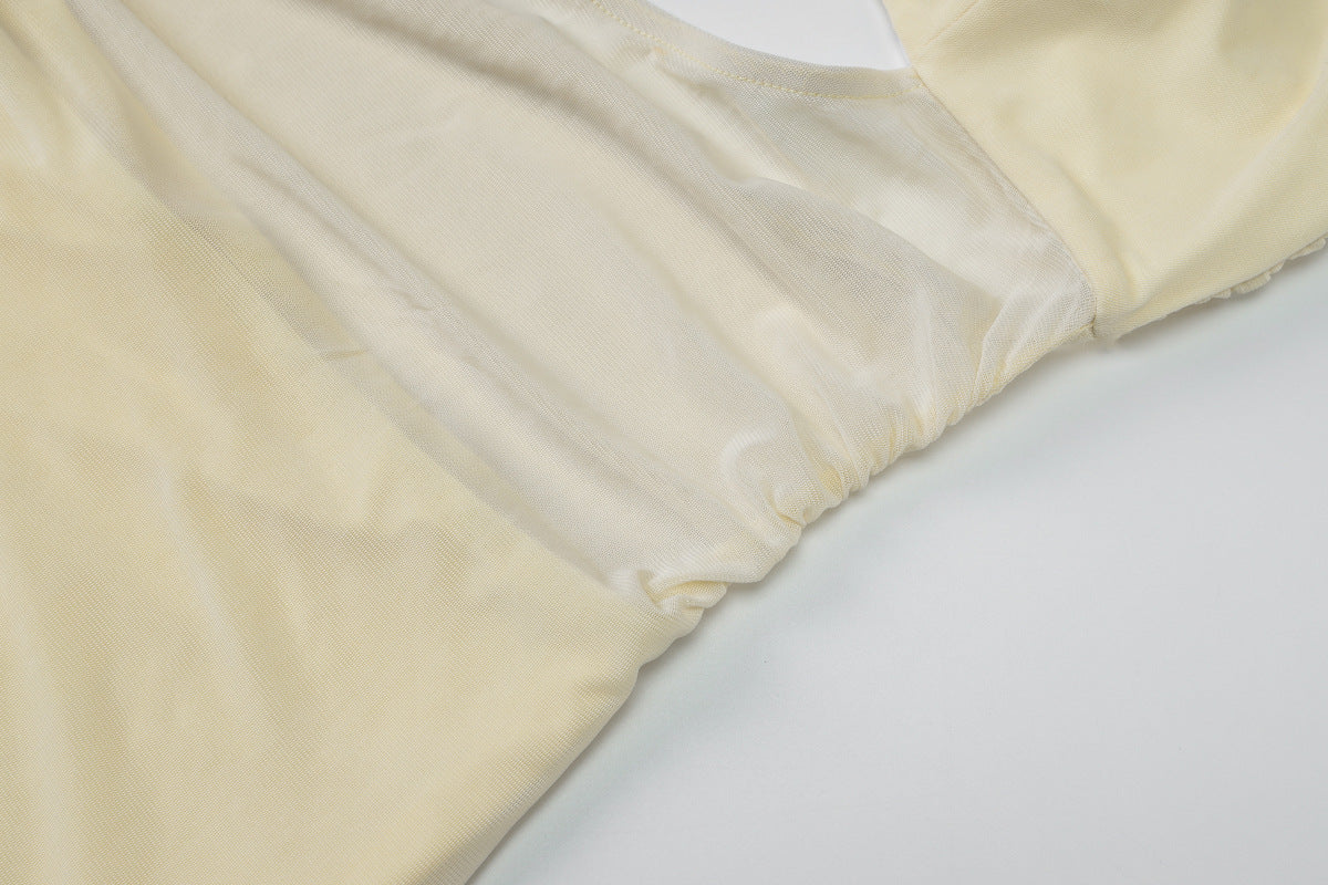 Women Solid Suspender Hollow Cut Out Waist Dress 15