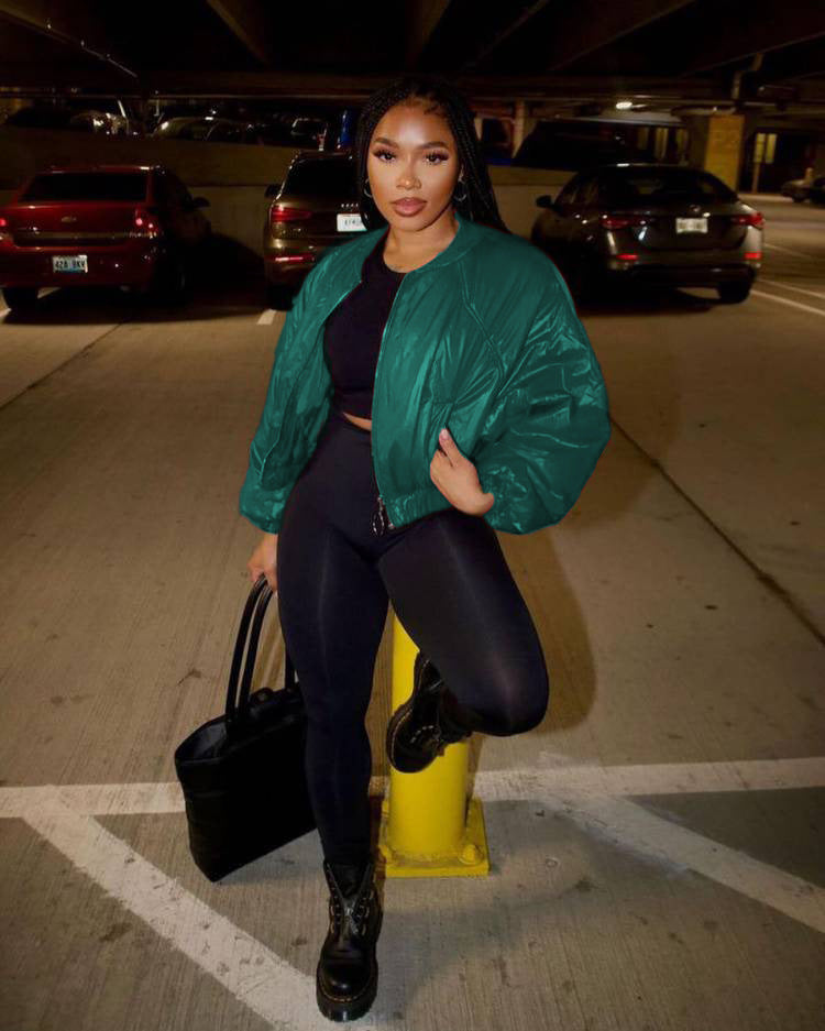 Women Fall/Winter Solid Puffed Jacket 5