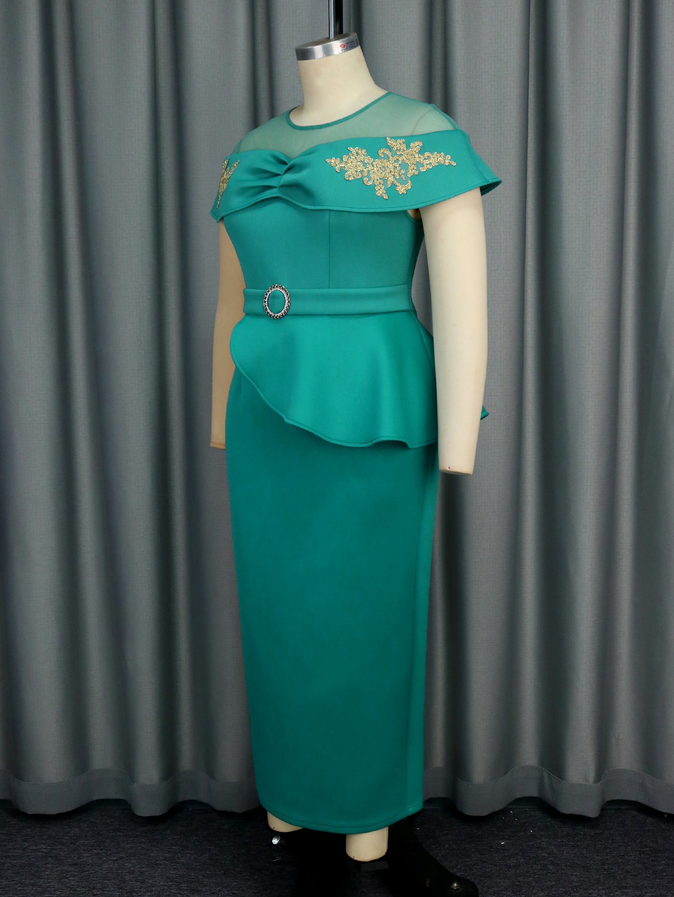 Women Shawl Sleeve Ruffle Dress 4