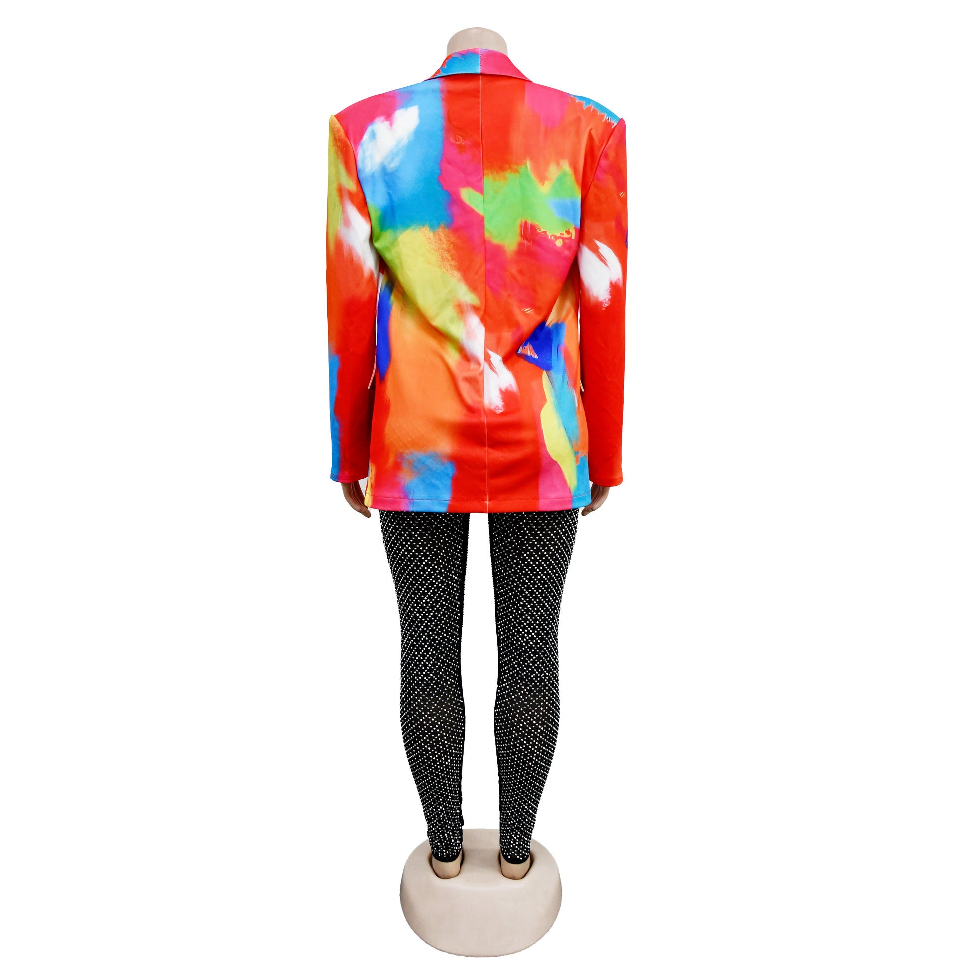 Women's Fashion Printed Long Sleeve Casual Blazer 15