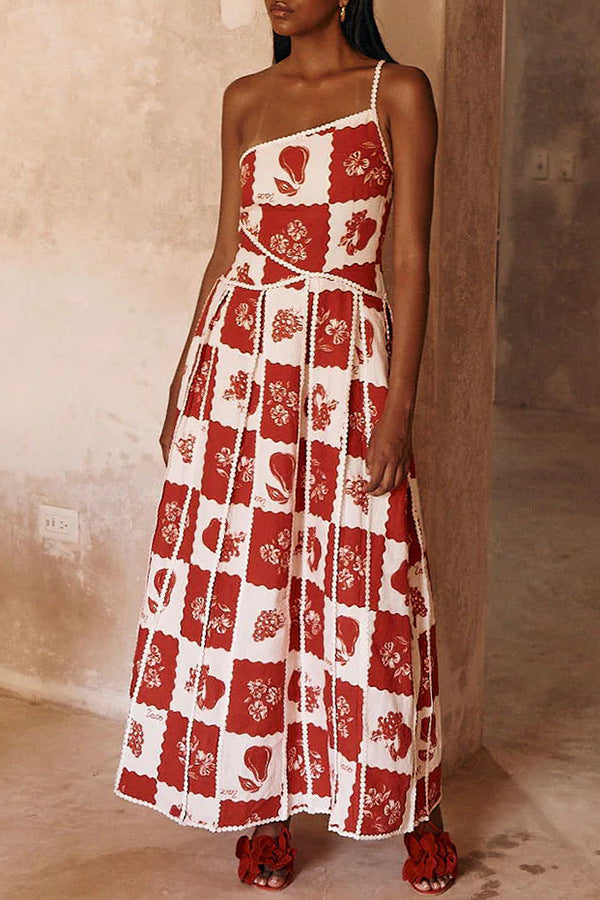 Fashion strap Print A-line dress 6