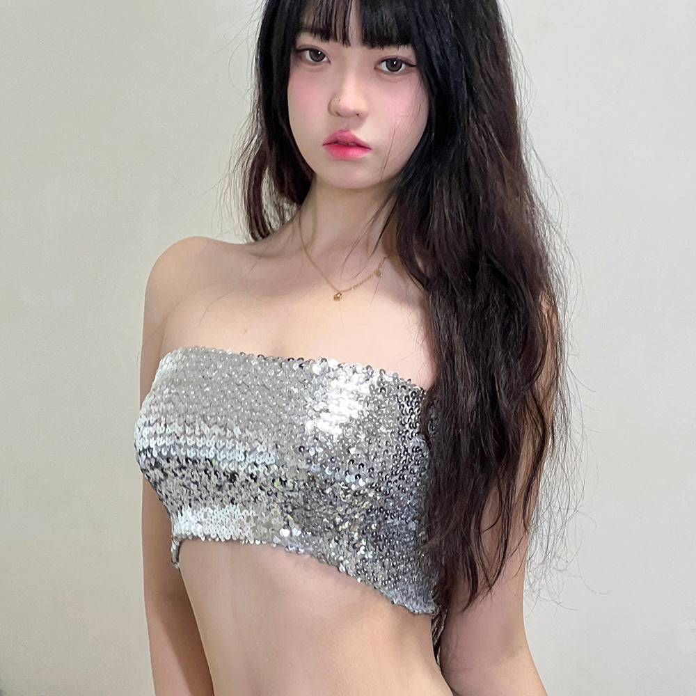 Women sequined top and tassel sequined skirt two-piece set 22