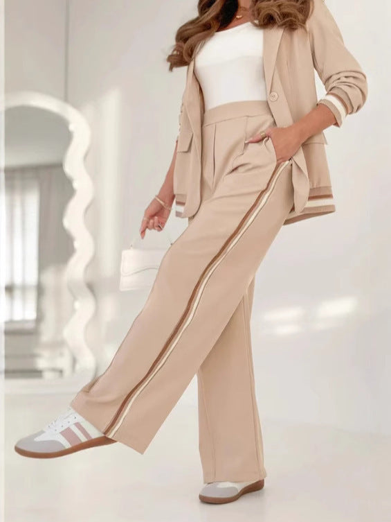 Chic Solid Color Career Two Piece Suit 14