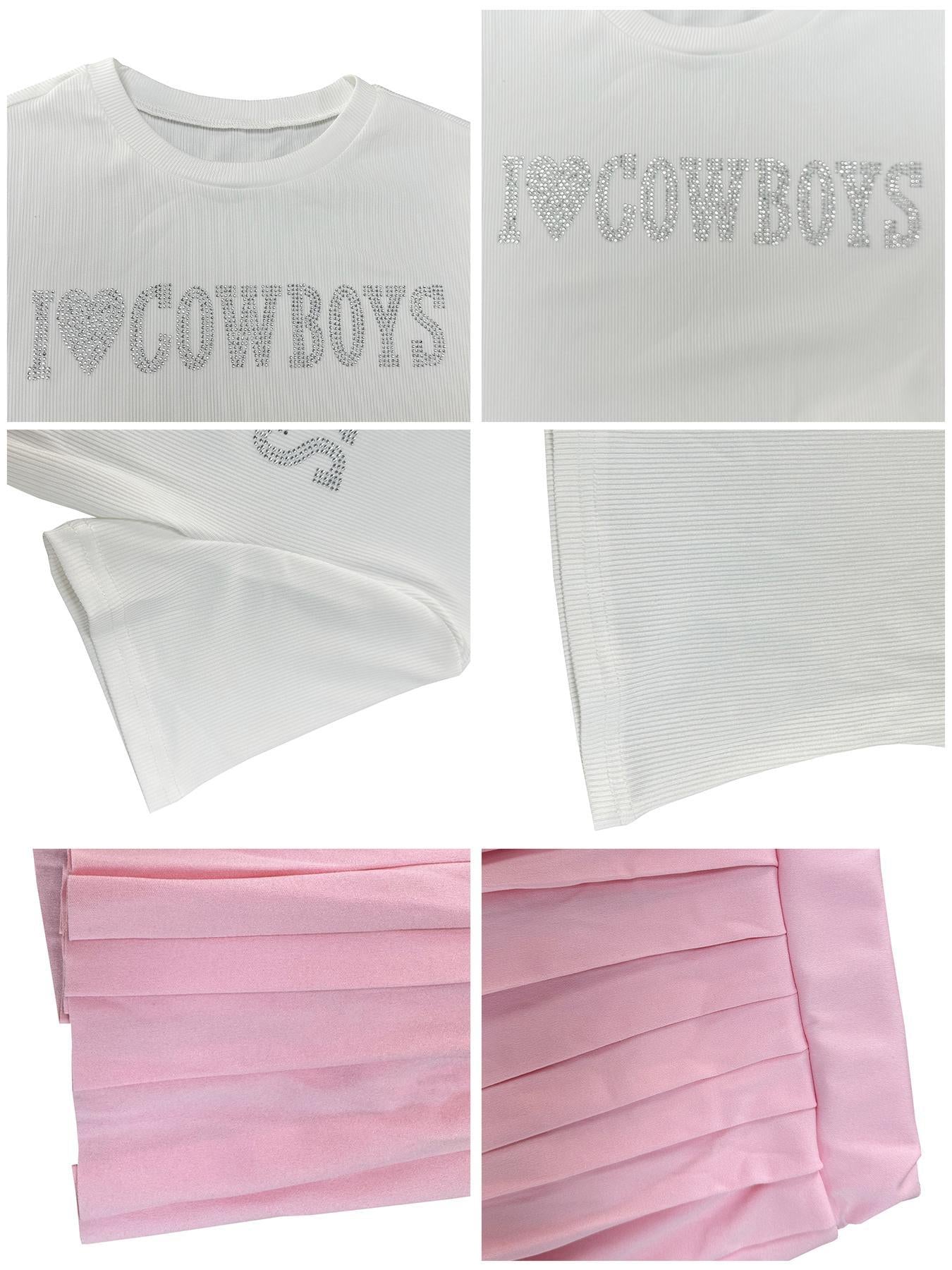 Women Casual Top and Pleated Skirt Two-piece Set 24