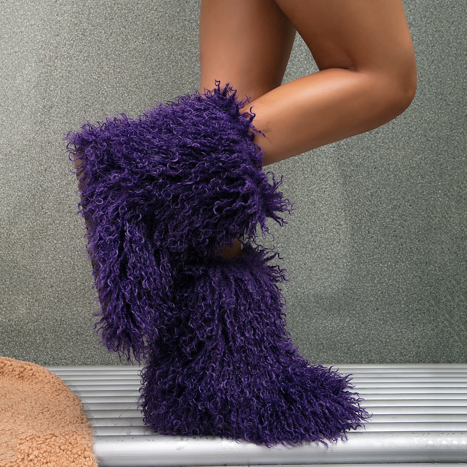 Wool Boots For Women Winter Imitation Fur Snow Boots 4