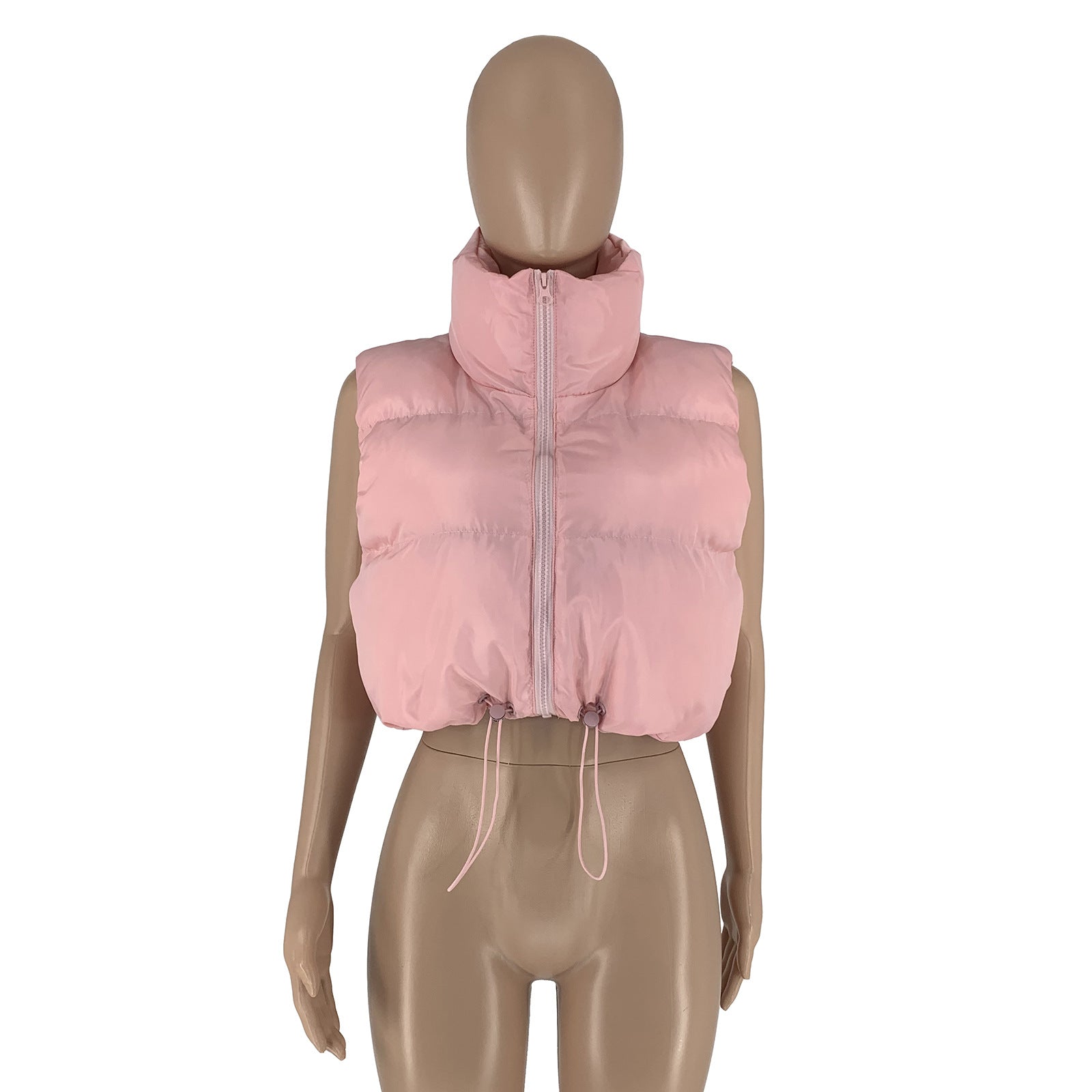 Women'S Winter Fashion Casual Solid Cotton Padded Vest Jacket 21