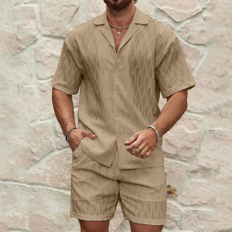 Summer Casual Men's Shirt & Shorts Set