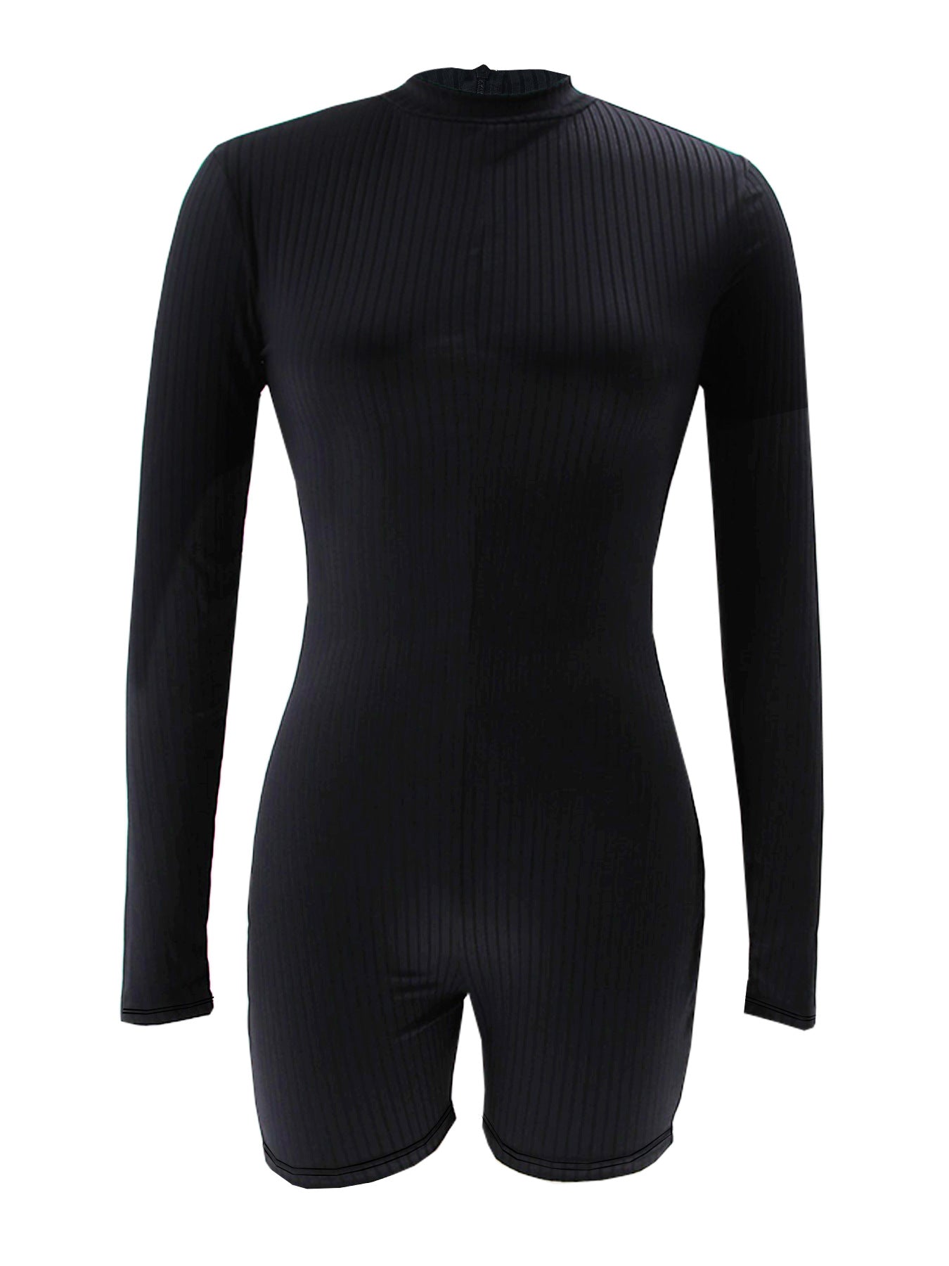 Women's Ribbed long-sleeved one-piece slim sports yoga Jumpsuit 3