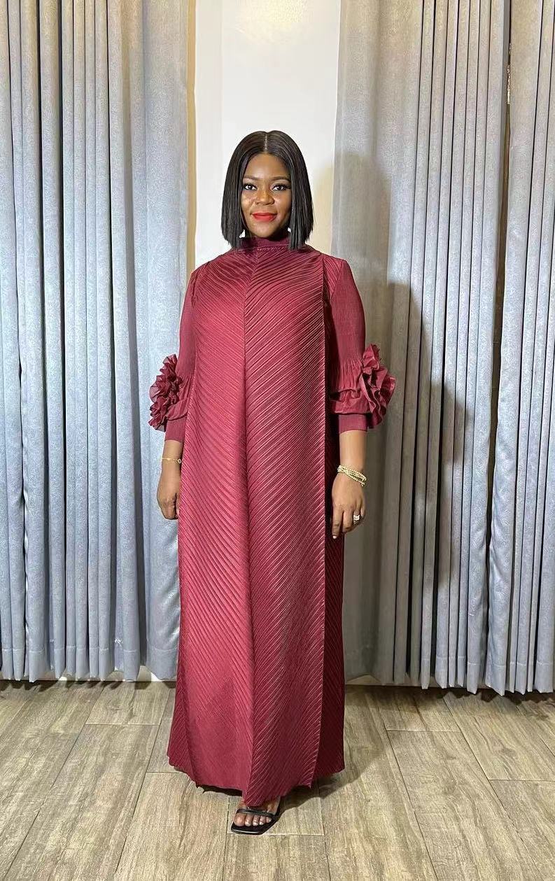 Solid Color Long Sleeve Chic Plus Size Women's Loose Dress 14