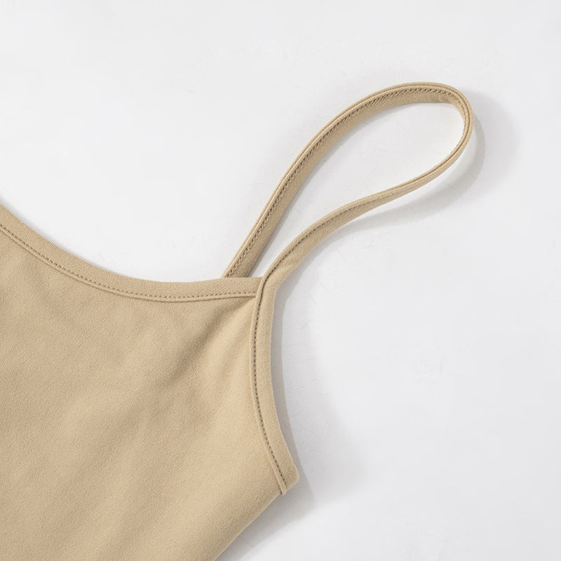 Women's Casual Solid Color Sleeveless Strap Slim Fit Slit Long Dress 13