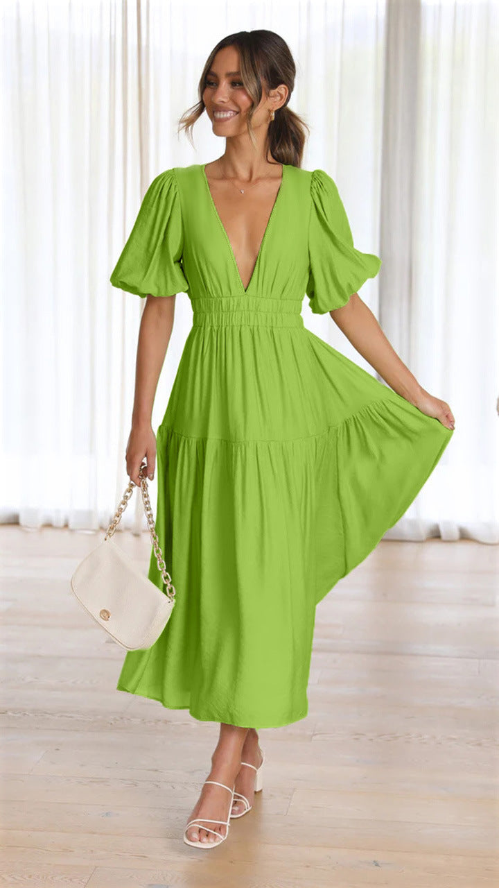 Women Casual Trendy Summer V Neck Dress 31