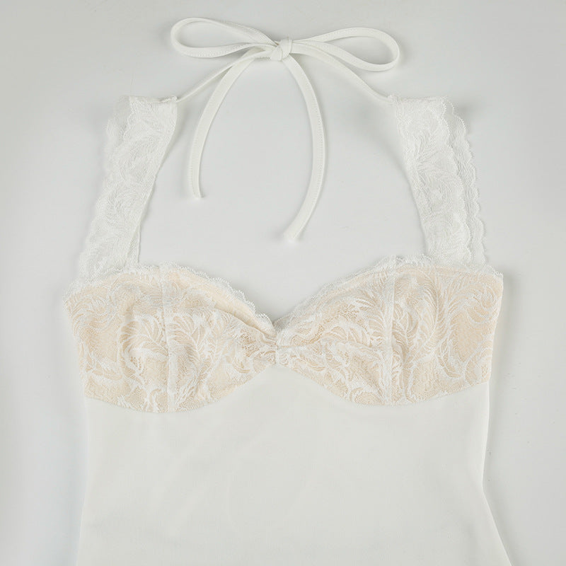 Women Lace Patchwork Sexy Backless Lace Sundress 22