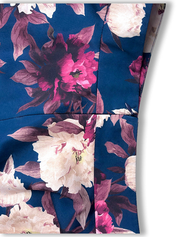 Women Beach Edge Holidays Printed Suspender Top Cascading Ruffles Skirt Two-Piece Set 15