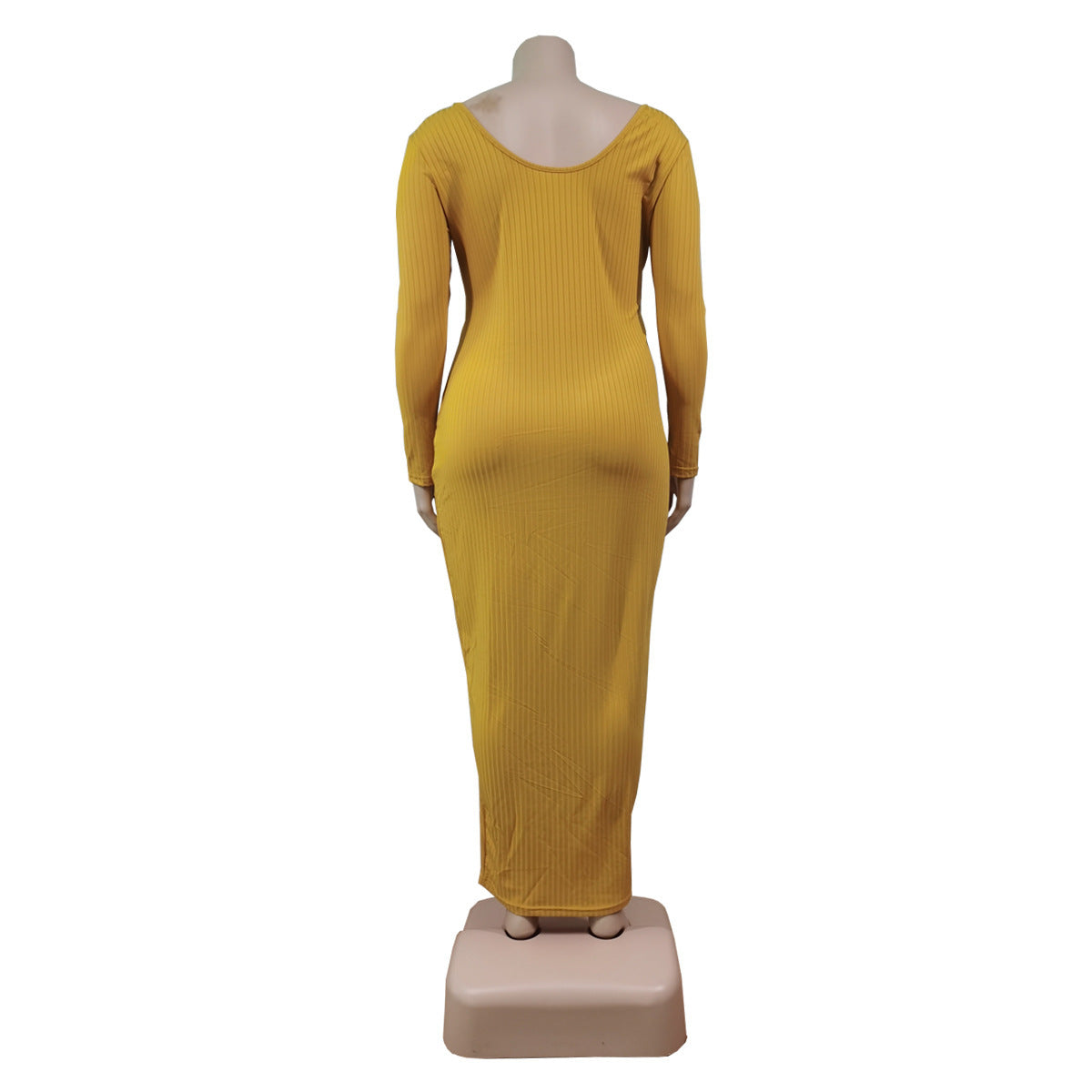 Plus Size Women Sexy Solid V-Neck Dress 28