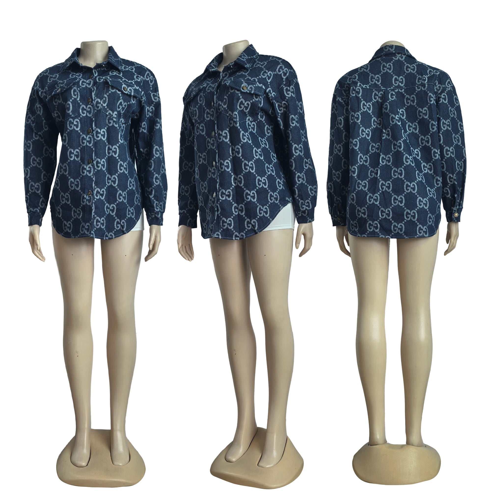 Fashionable and Trendy Loose Single-Breasted Washed Denim Jacket 3