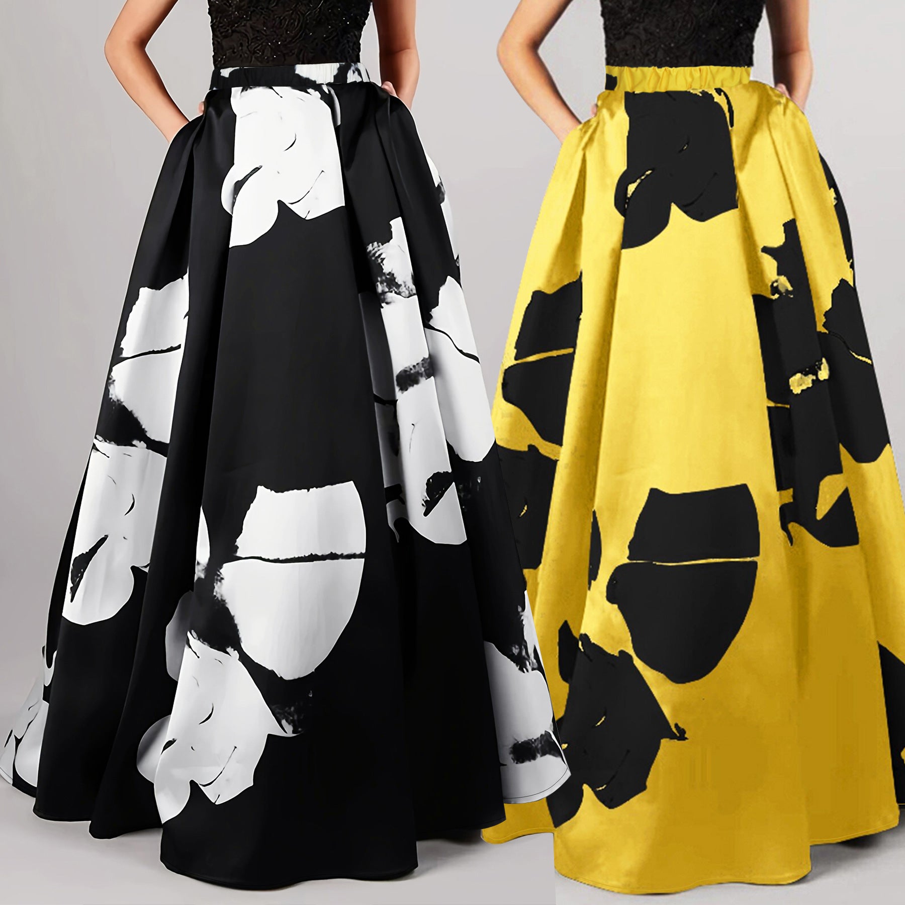 Women floral print elegant loose skirt 6