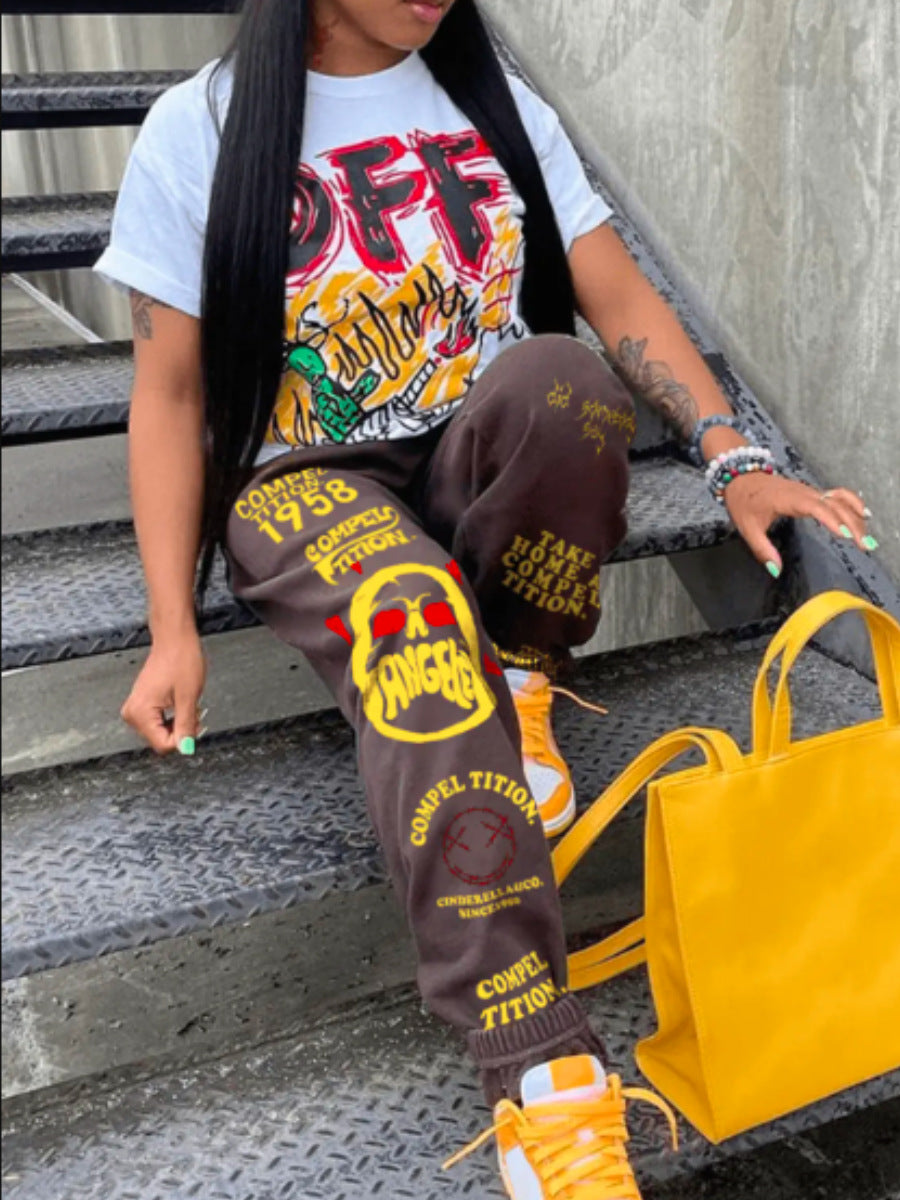 Plus Size Women Elasticized Loose Pants