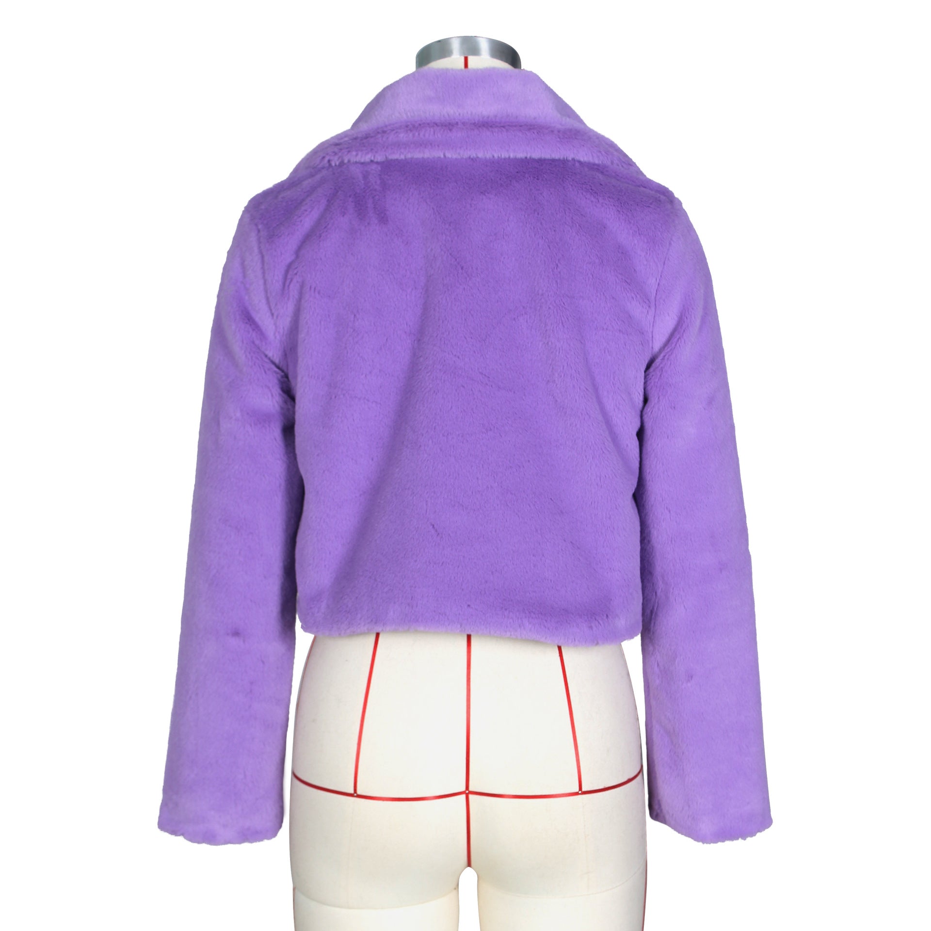 Women Loose Long Sleeve Fake Fur Jacket 46