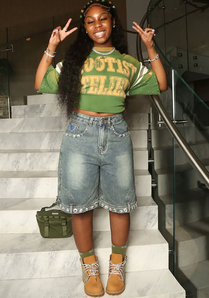 Women Summer Washed Casual Denim Shorts