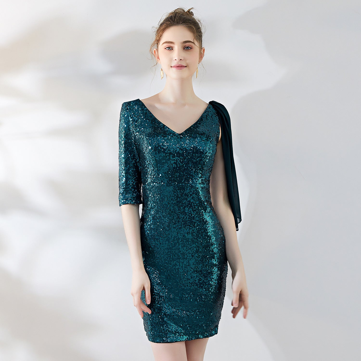 Formal Party Evening Dress Women's Short Sequin Party Dress 3