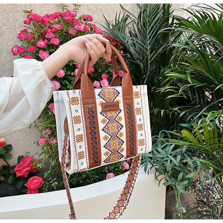 Women Summer Canvas Printed Shoulder Bag Handbag Crossbody Tote Bag 15