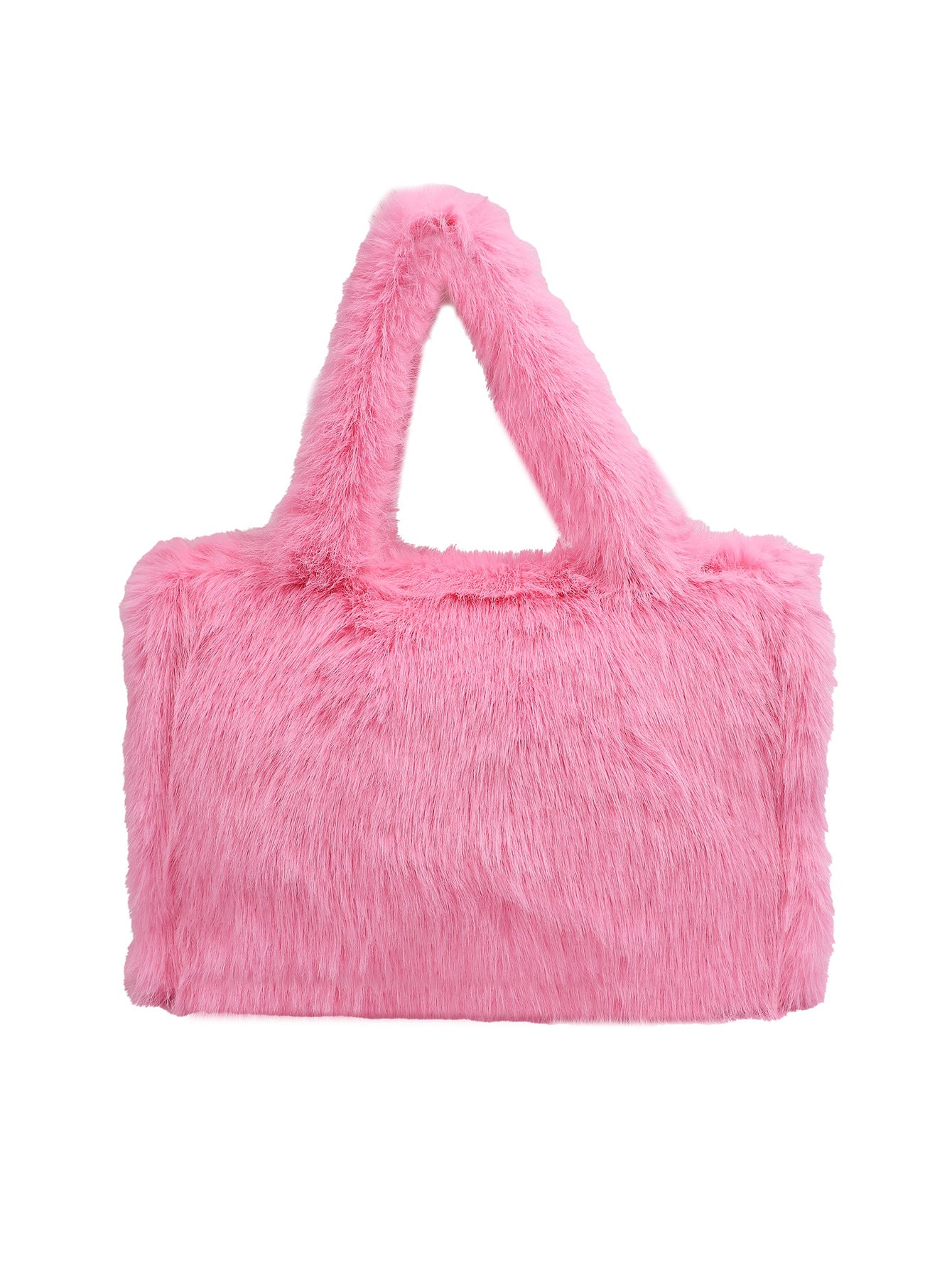 Women's Strap Imitation Fox Fur Large Capacity Tote Bag 27