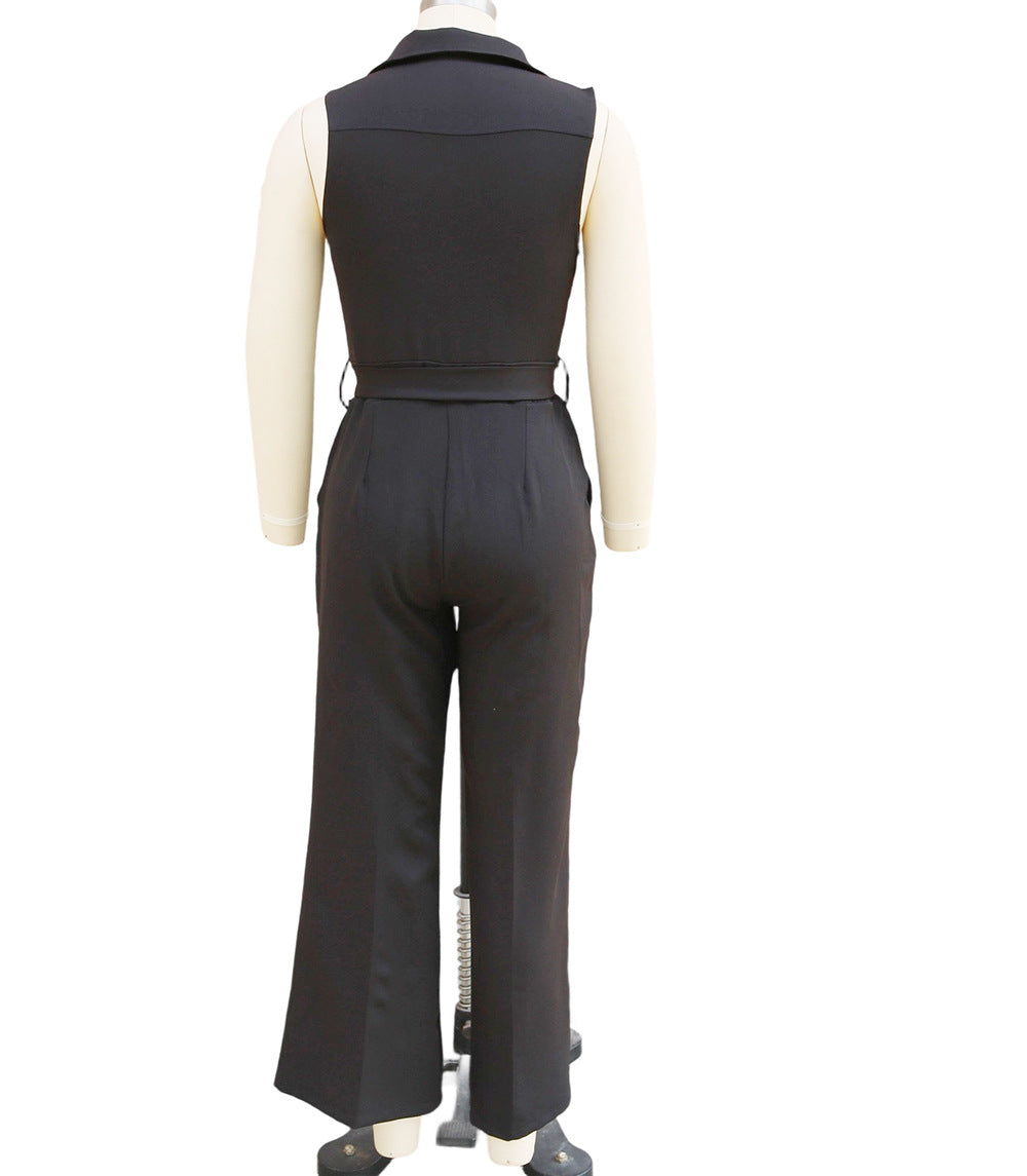 Women Career Sleeveless Jumpsuit 10