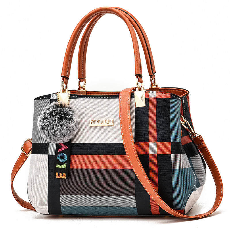 Women's Plaid Handbag Fashion Lady Mother Shoulder Crossbody Bag 4
