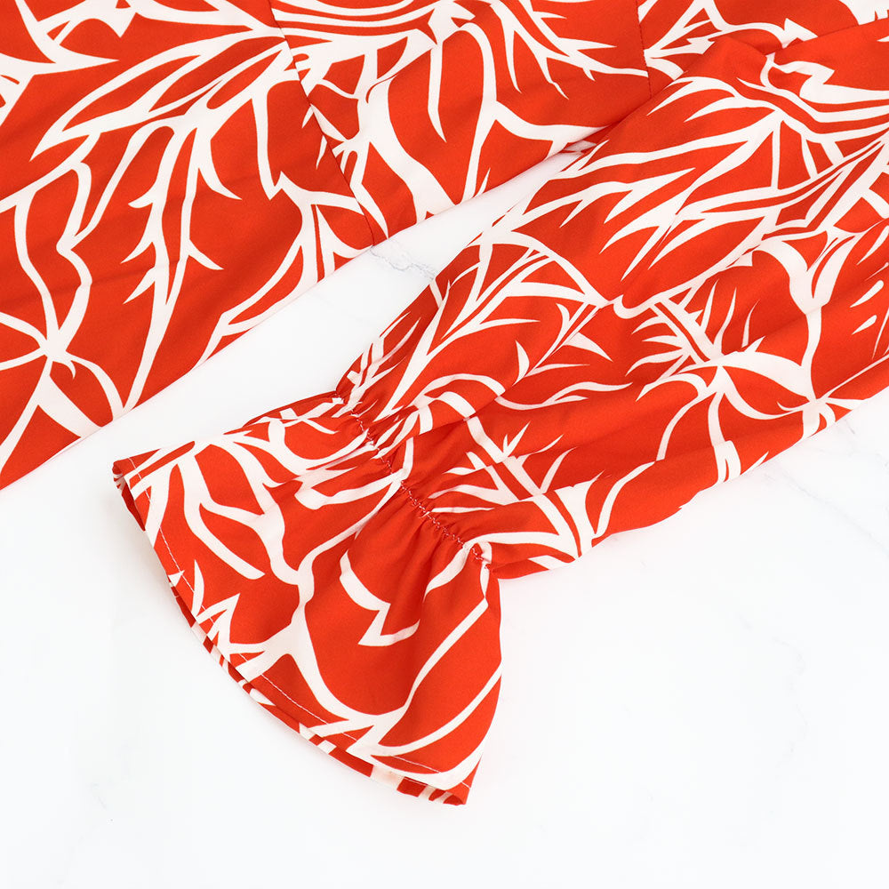 Slash-Shoulder Chic Women's Bubble Half-Sleeve High Slit Sexy Long Dress 9