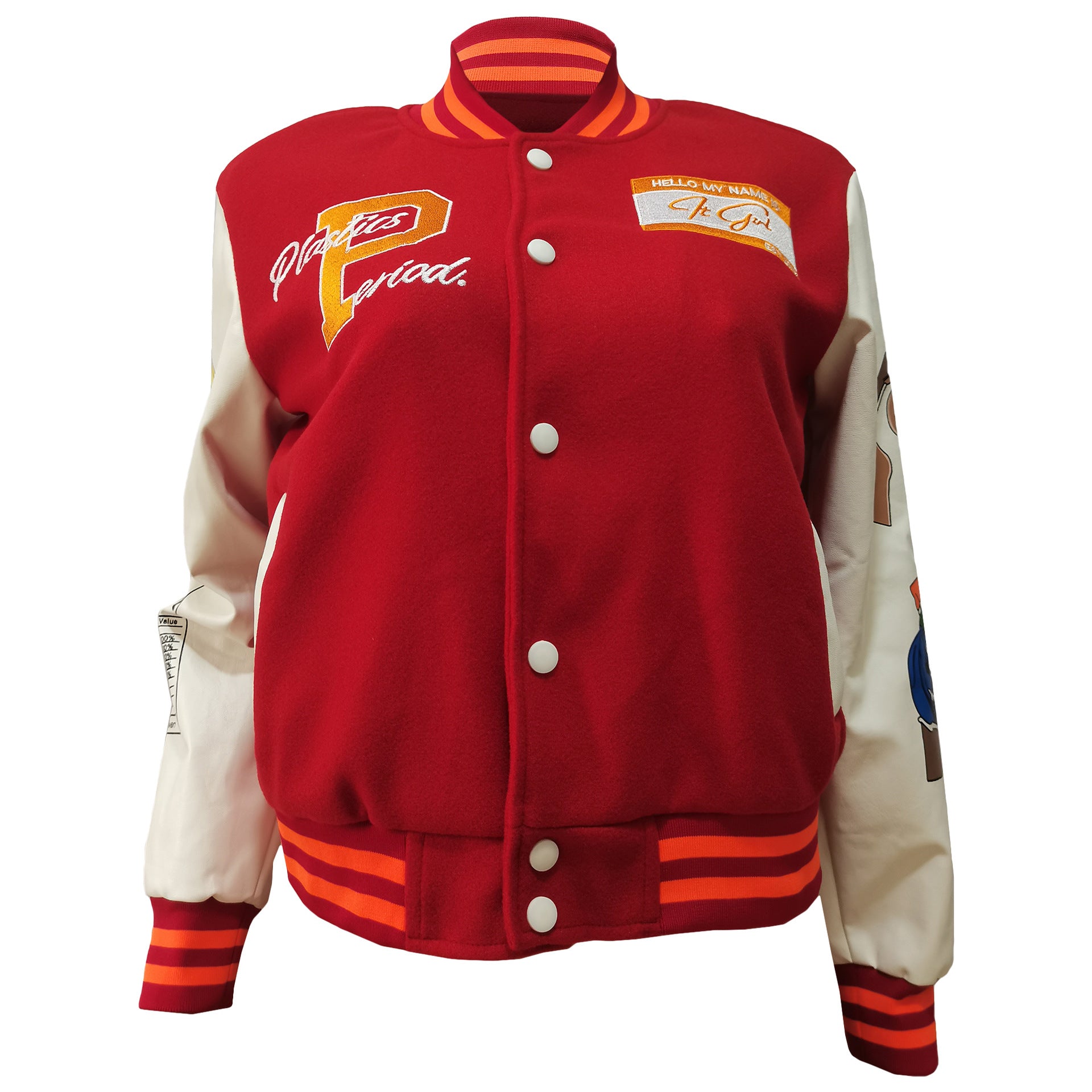 Women Fashion Velvet Print Embroidered Baseball Jacket 40