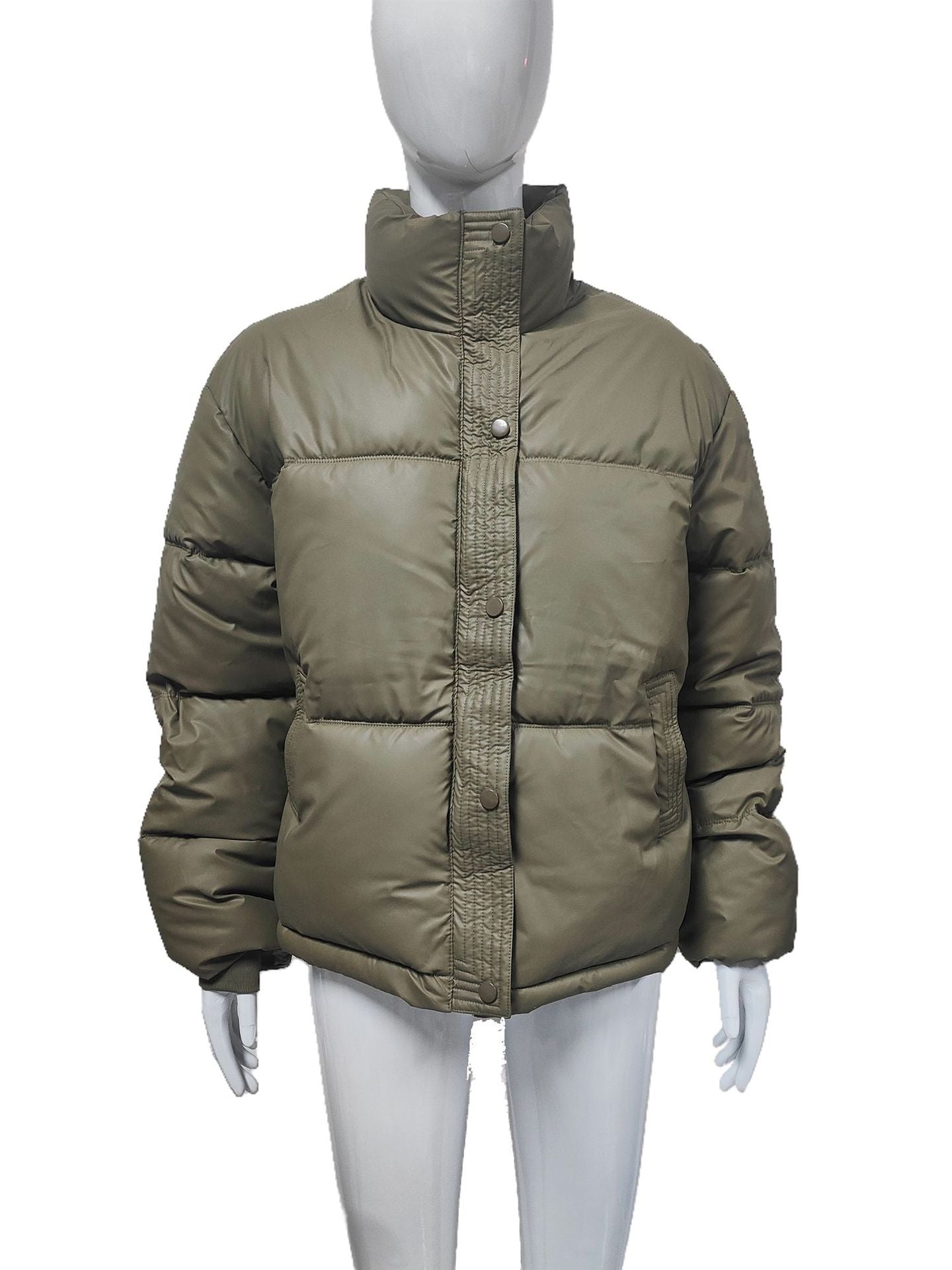 Women Turndown Collar Padding Jacket 16