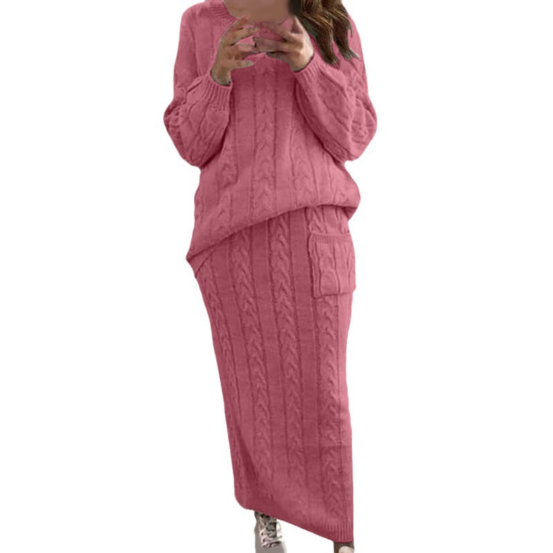 Fall and winter Women sweater and Skirt two-piece set 25