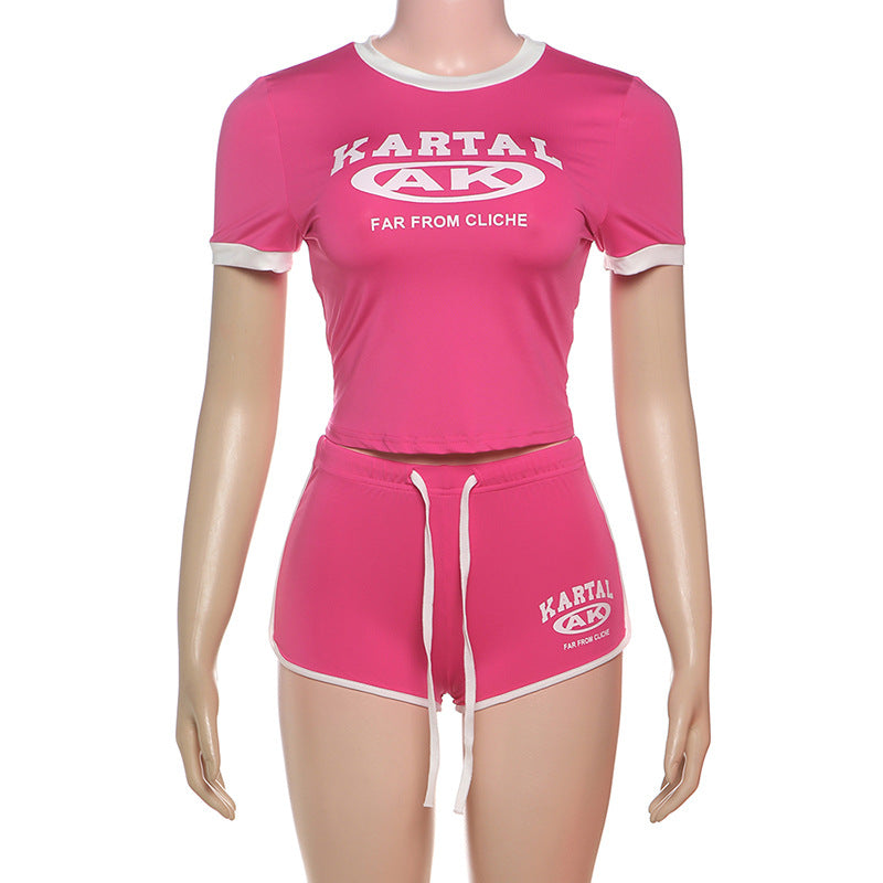 Women Style printed Crop Top and shorts two-piece set 14