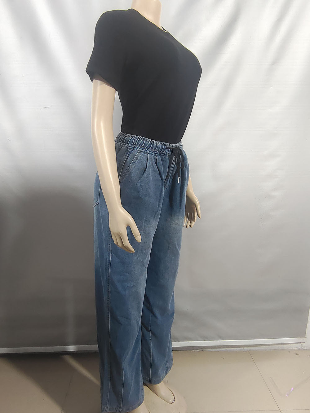 Women street casual Denim wide-leg pants 8