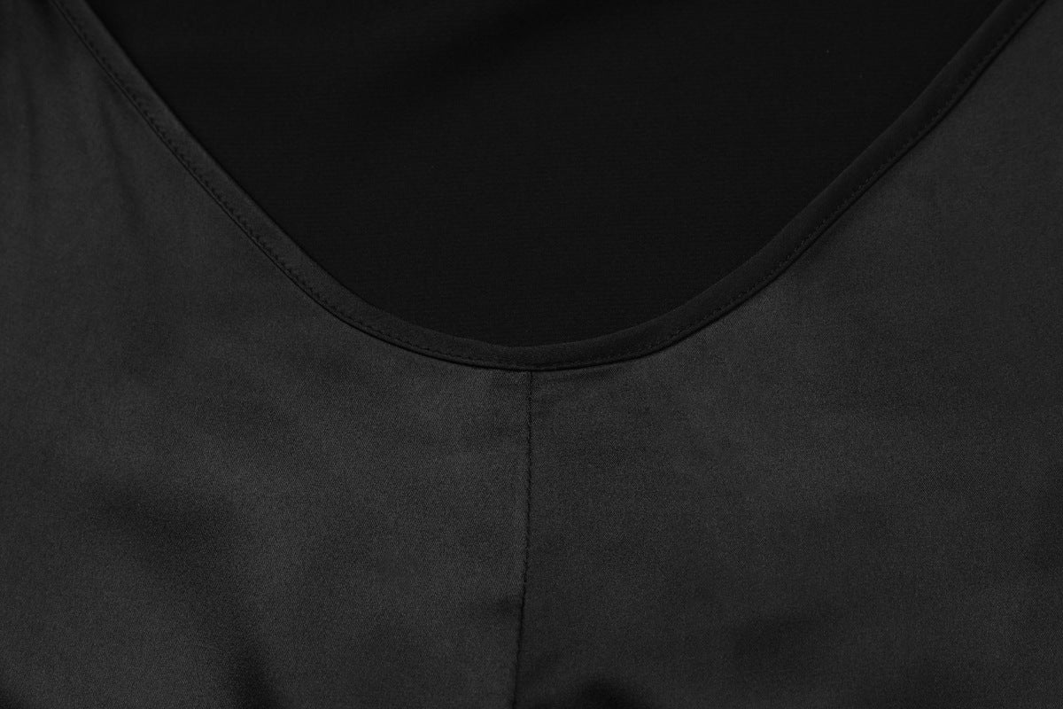 Spring and Summer Strap Satin Low Back Lace-Up Long Dress 13