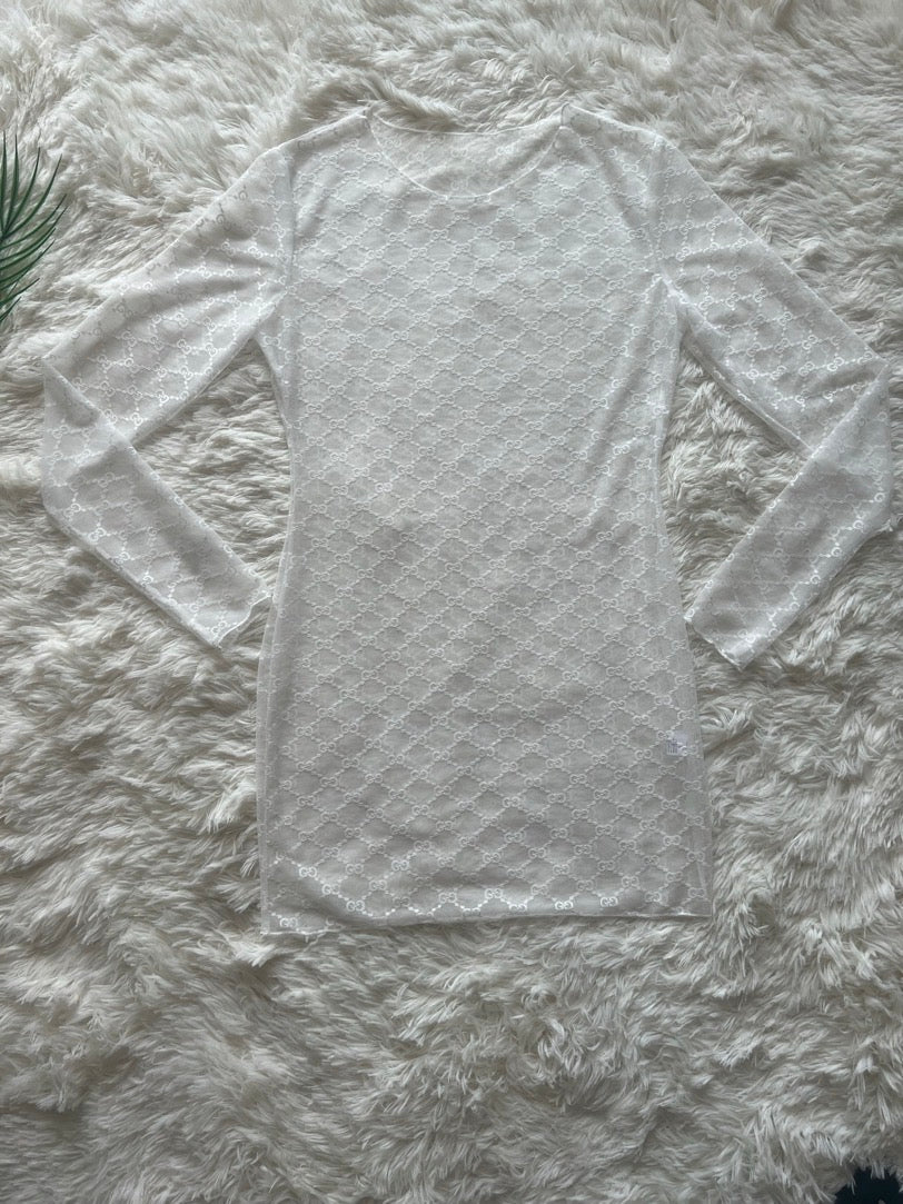 Women's Sexy See Through Long Sleeve Dress 11