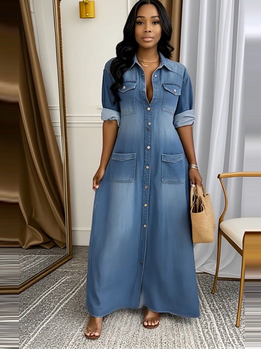 Summer Women's Fashion Casual Loose Long A-Line Dress